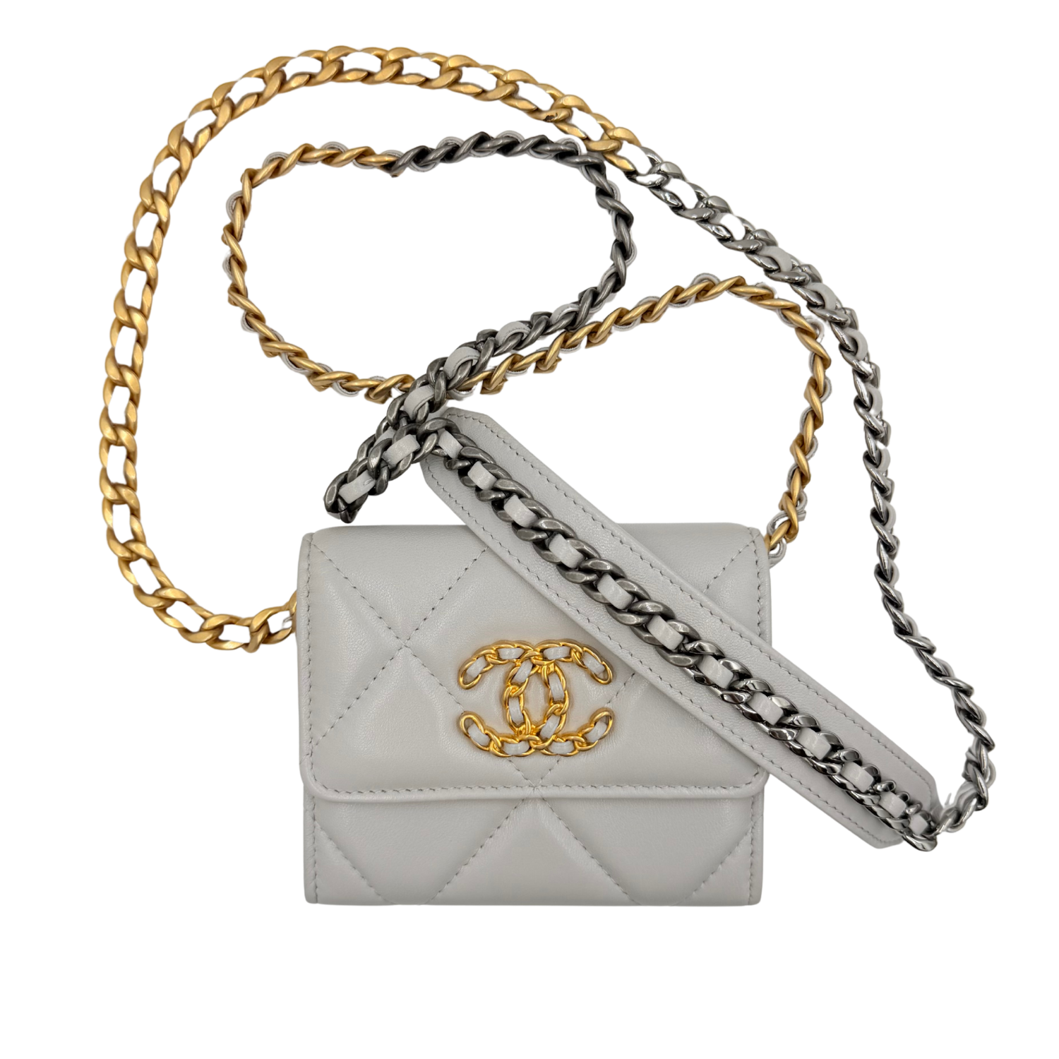 Chanel Mini Chanel 19 Wallet on Chain Light Gray