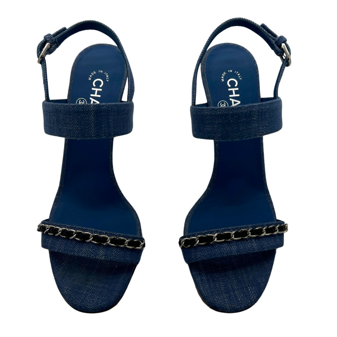 Chanel Denim Chain Sandals