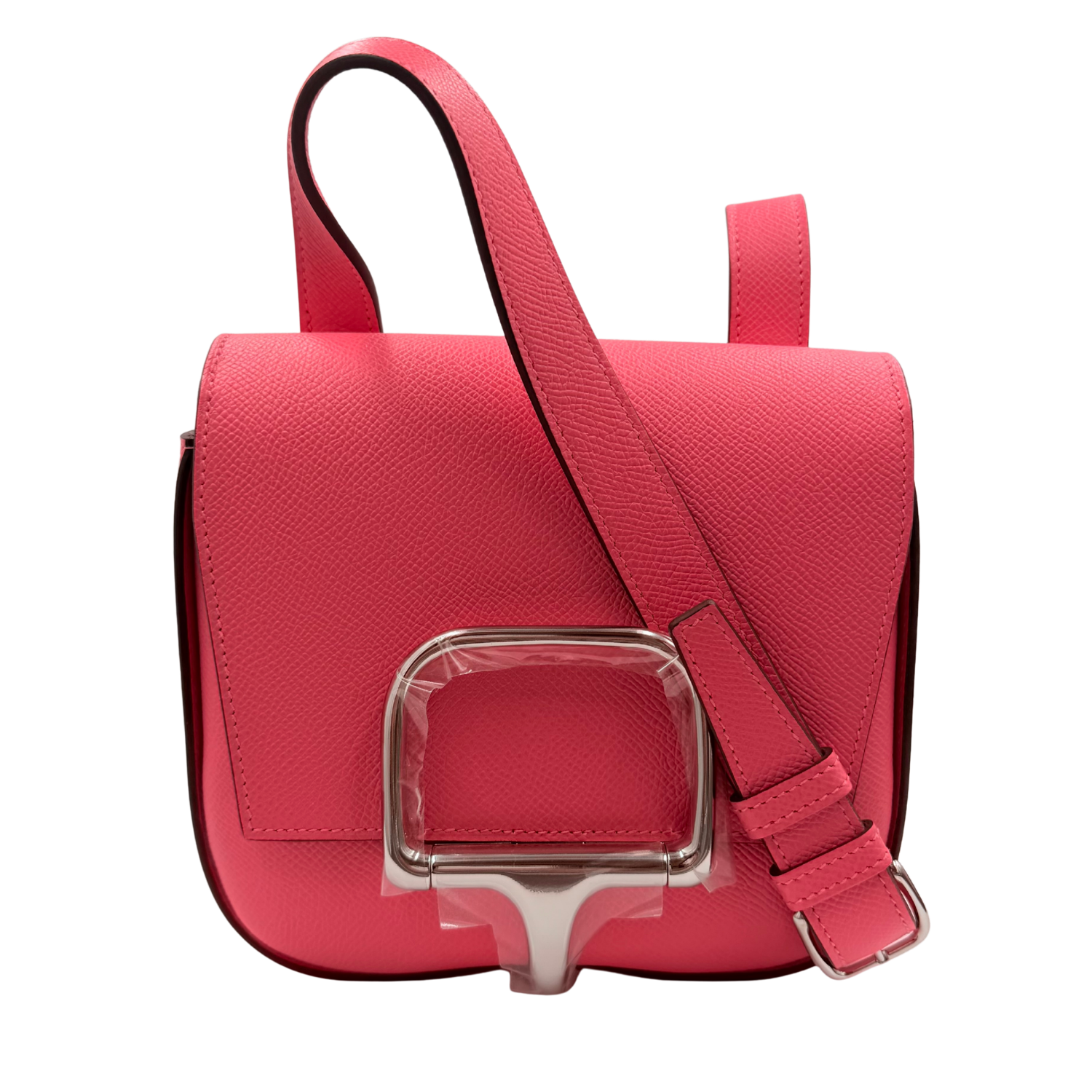 Hermès Mini Della Cavalleria Epsom Leather with Palladium Hardware Rose Azalee