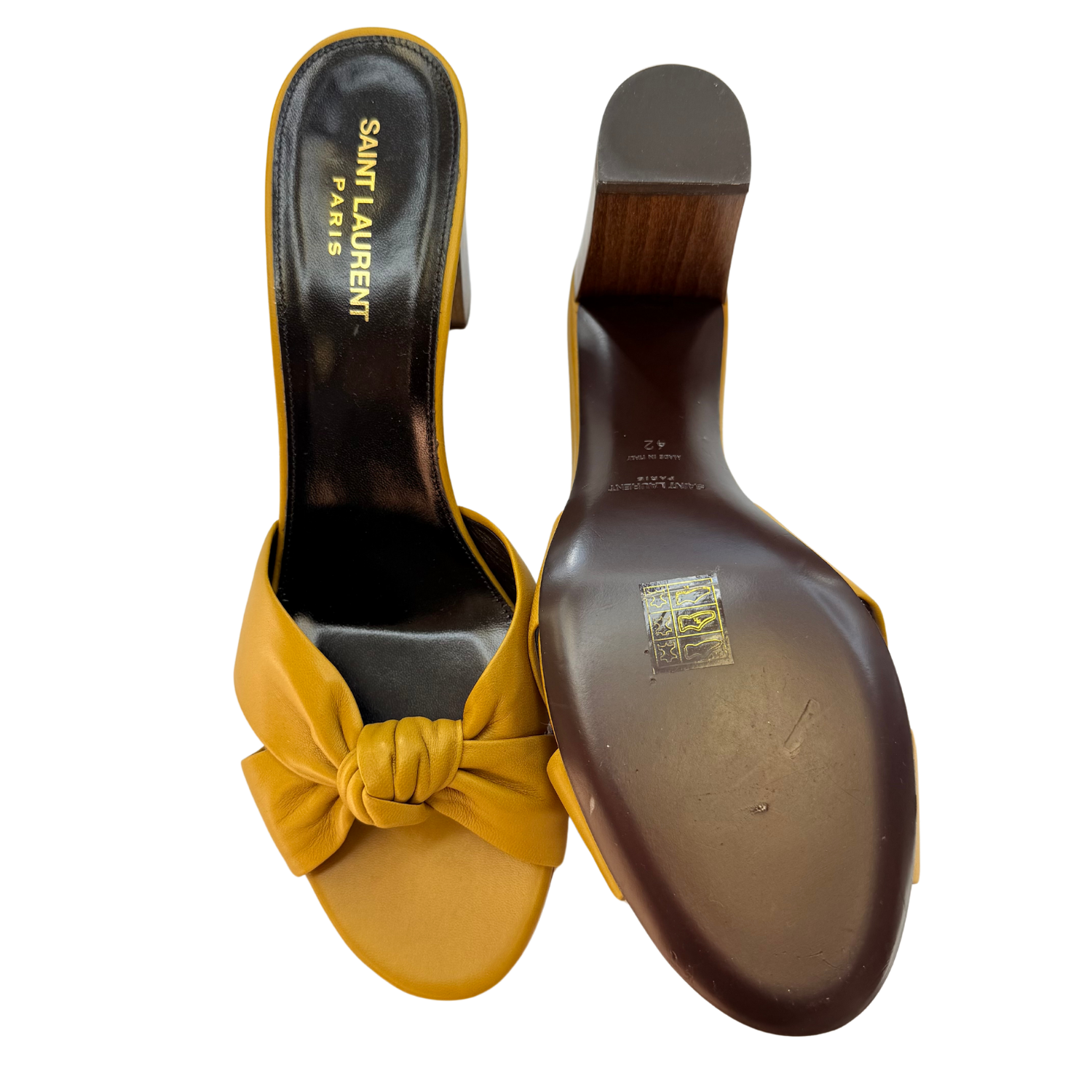 Yves Saint Laurent Bianca Mules Jaune Safari