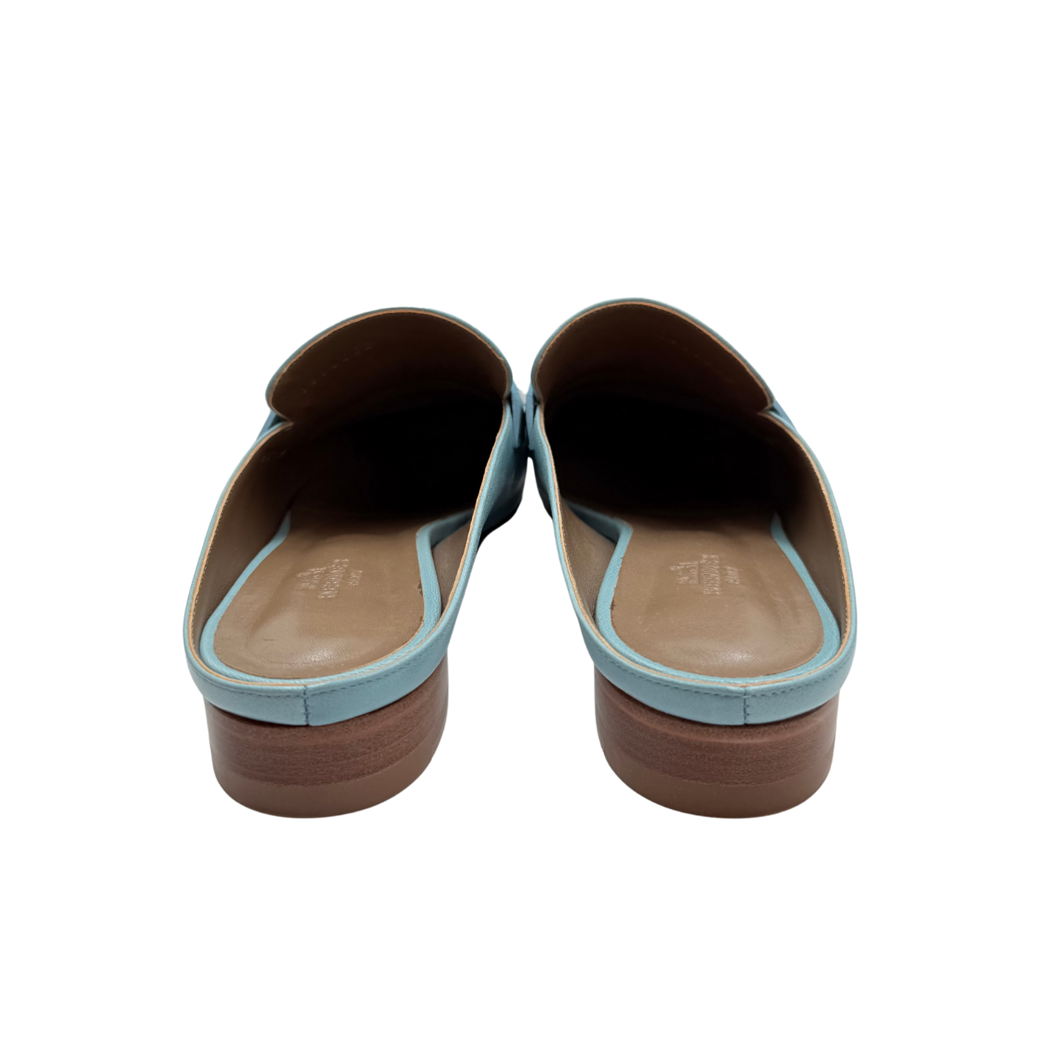 Hermès Rivoli H Chevre Mules Blue