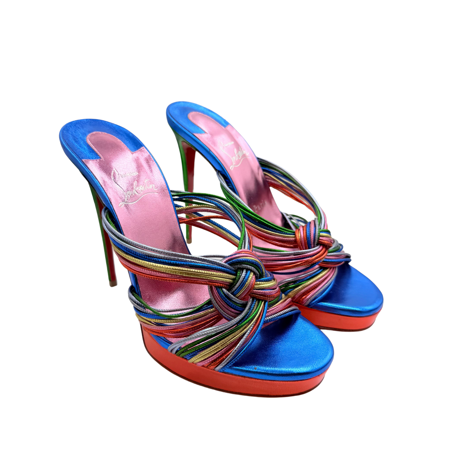 Christian Louboutin Laminato Multitaski Alta 120 Heeled Mules Multicolor