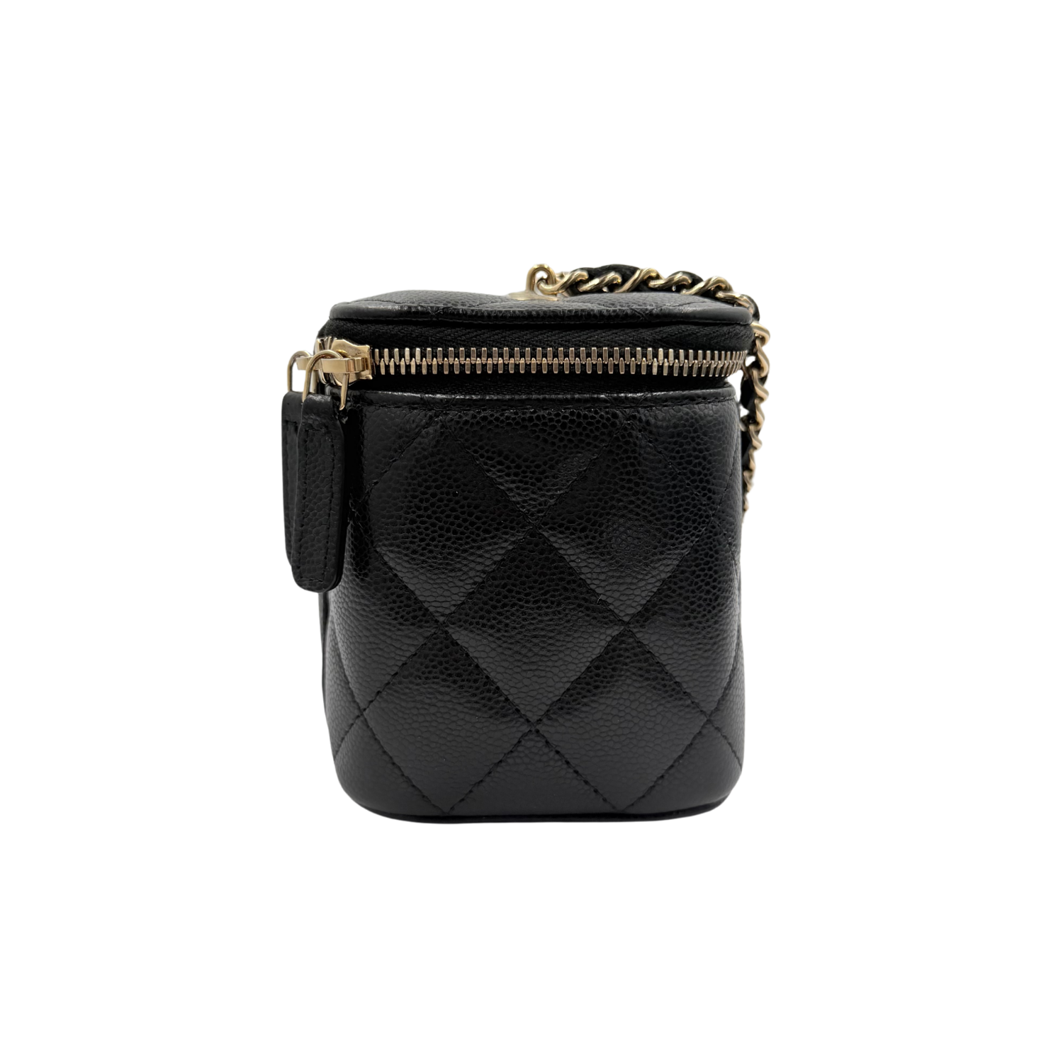 Chanel Medium Quilted Caviar Leather Vanity Case Black