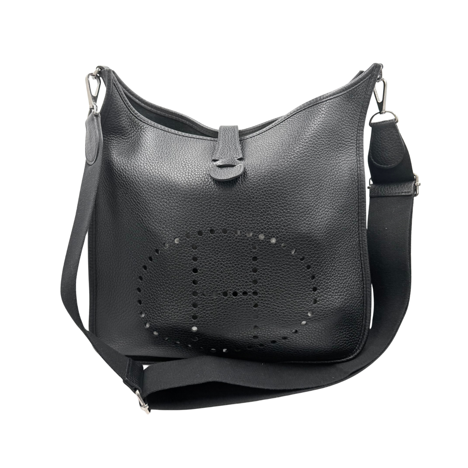 Hermès Taurillon Clemence Evelyne III GM 33 Black Palladium Hardware