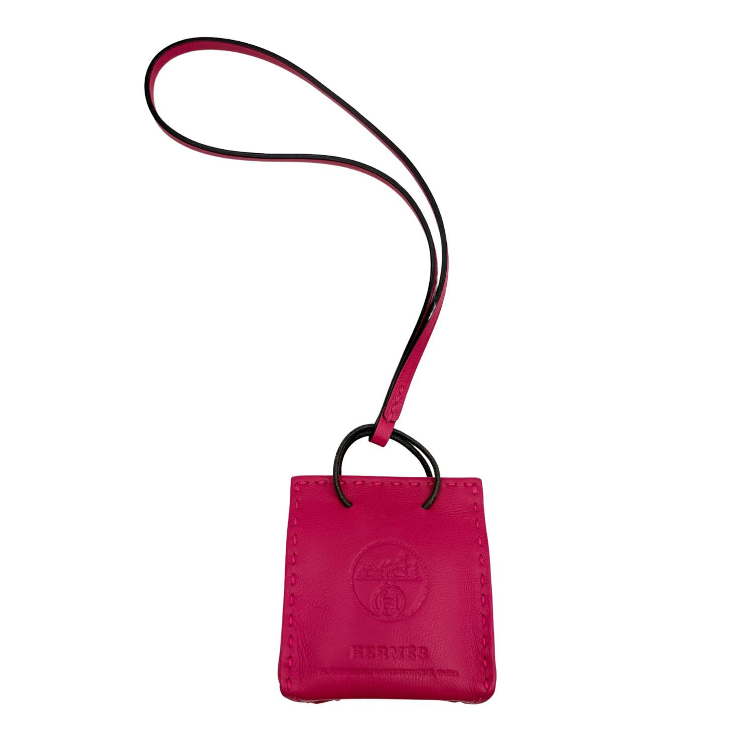 Hermès Milo Swift Shopping Bag Charm Rose Mexico