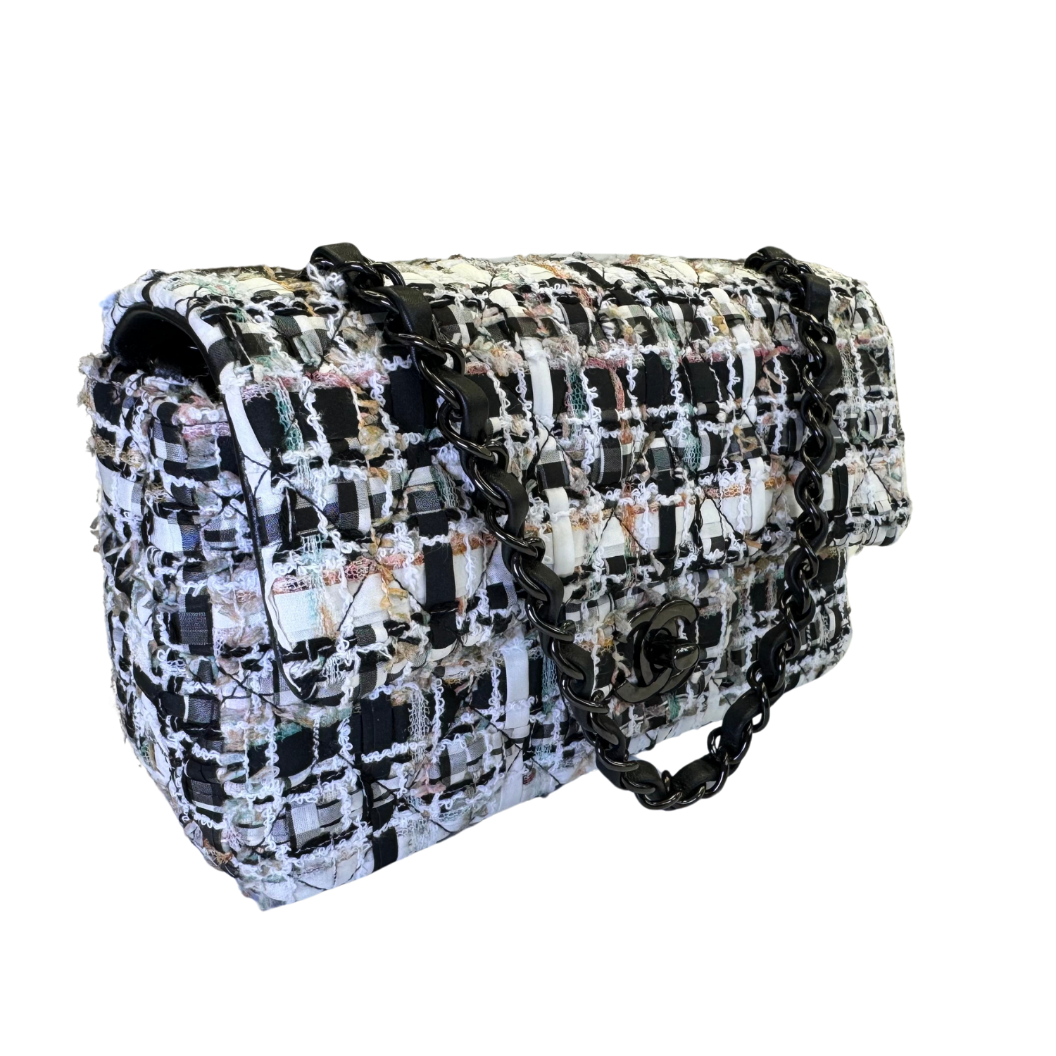 Chanel Tweed Mini Flap Bag 2022 Black White