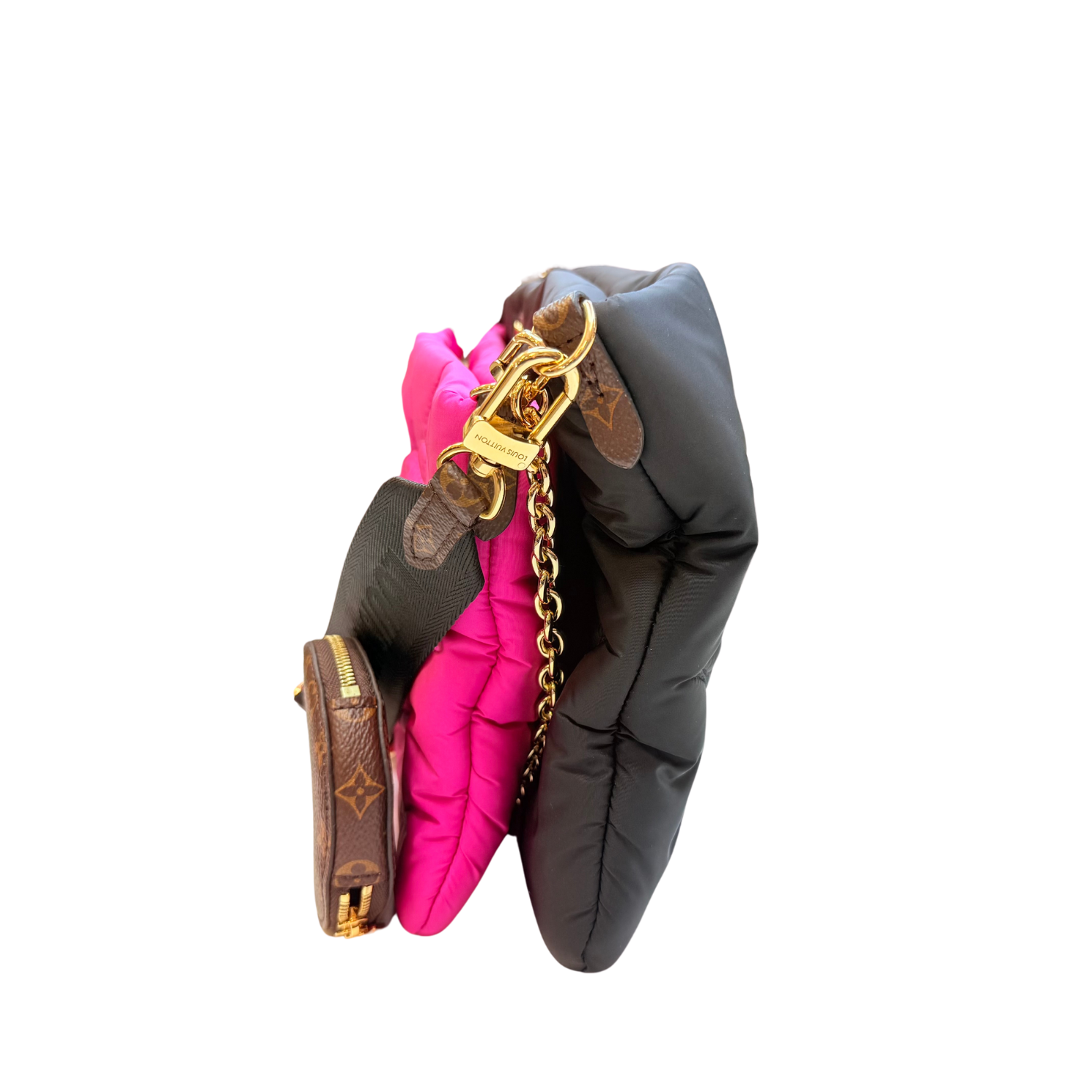Louis Vuitton Monogram Maxi Pillow Multi Pochette Pink and Black