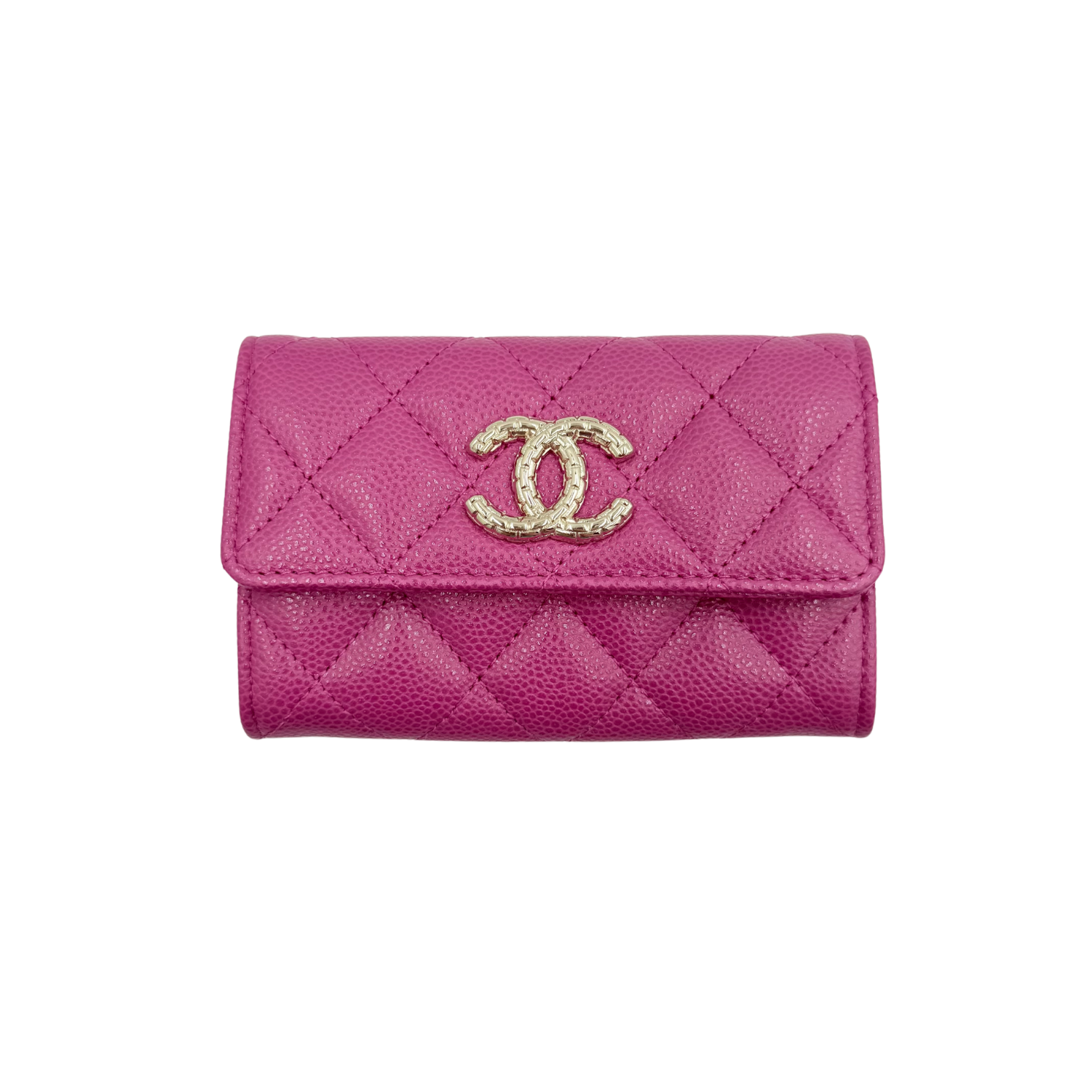 Chanel Small CC Flap Card Holder Magenta