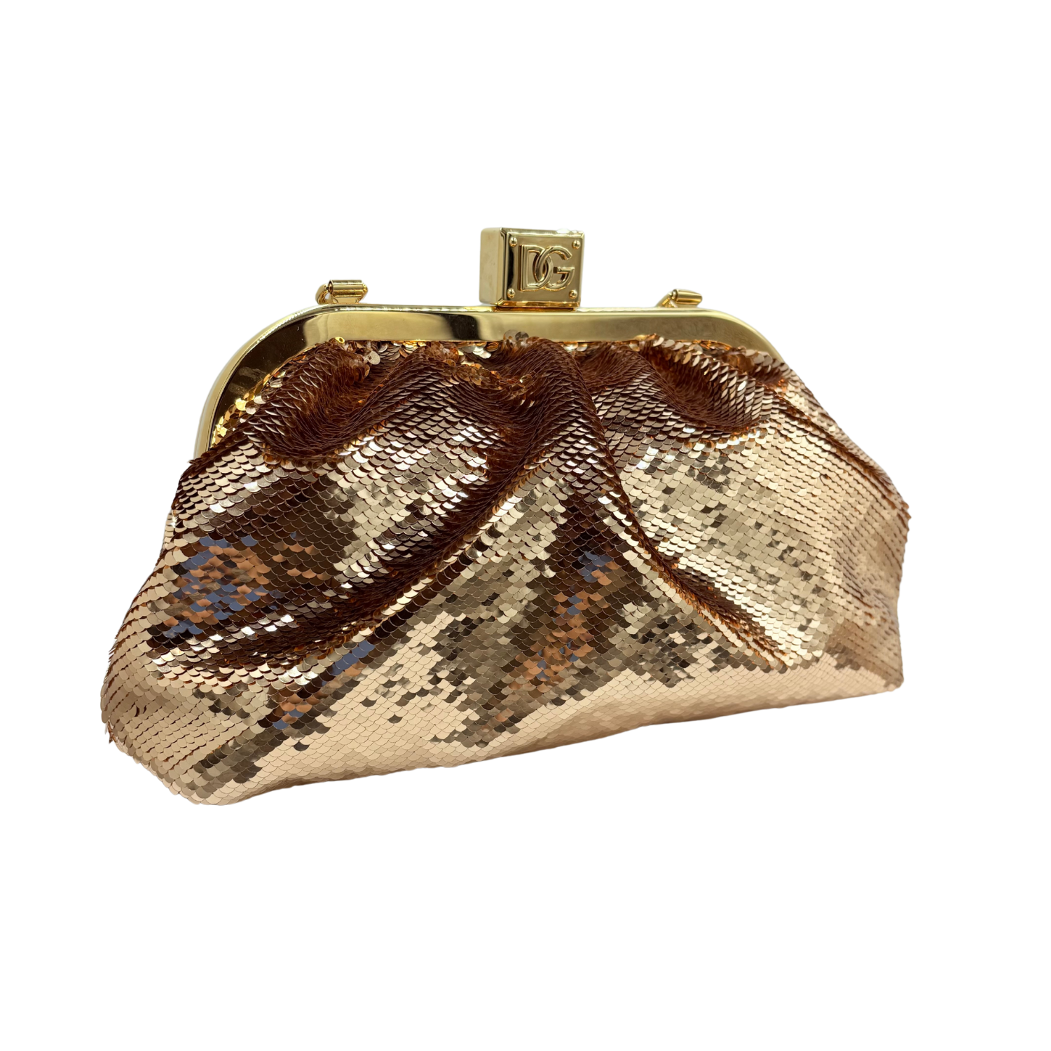 Dolce & Gabbana Sequined Maria Clutch Gold