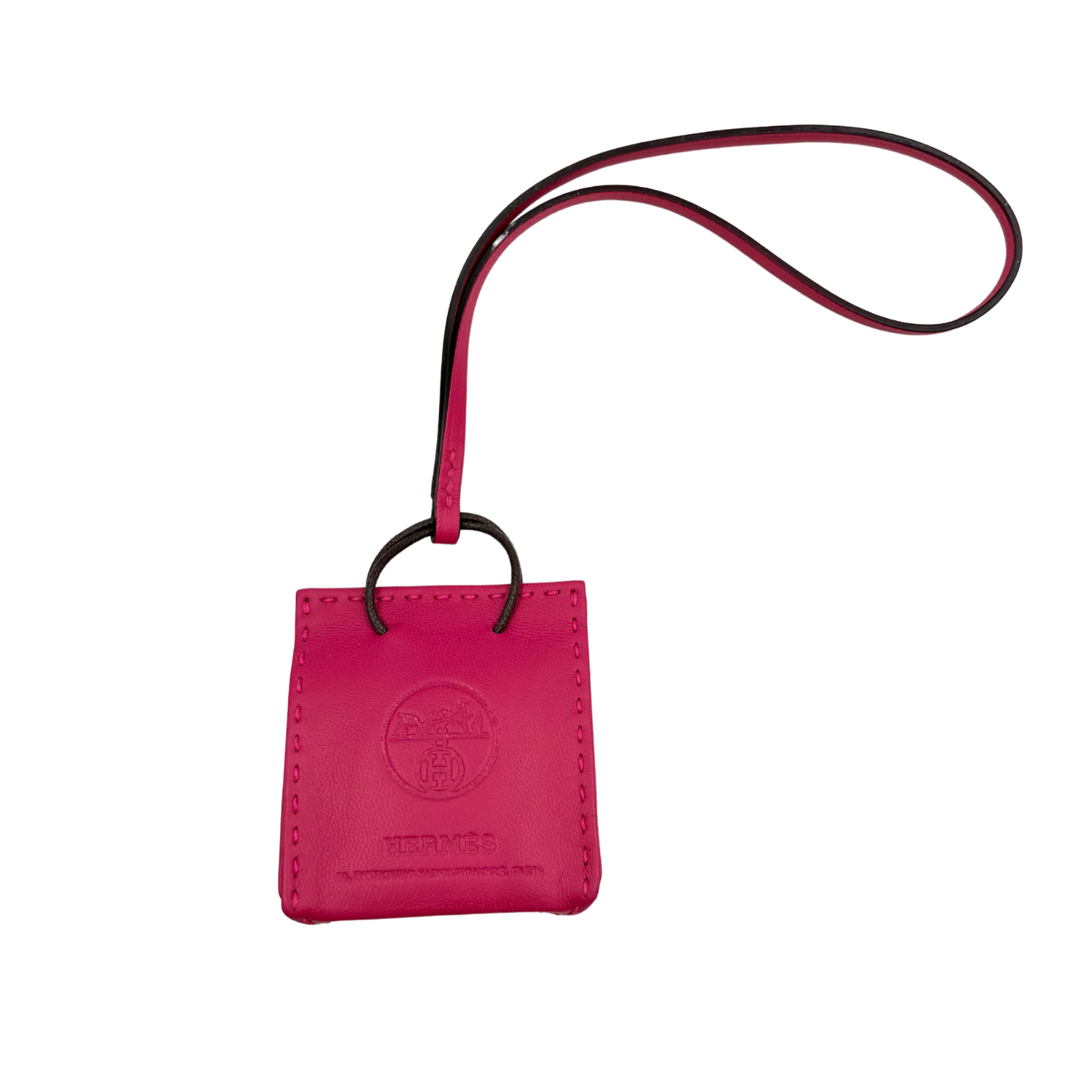 Hermès Milo Swift Shopping Bag Charm Rose Mexico