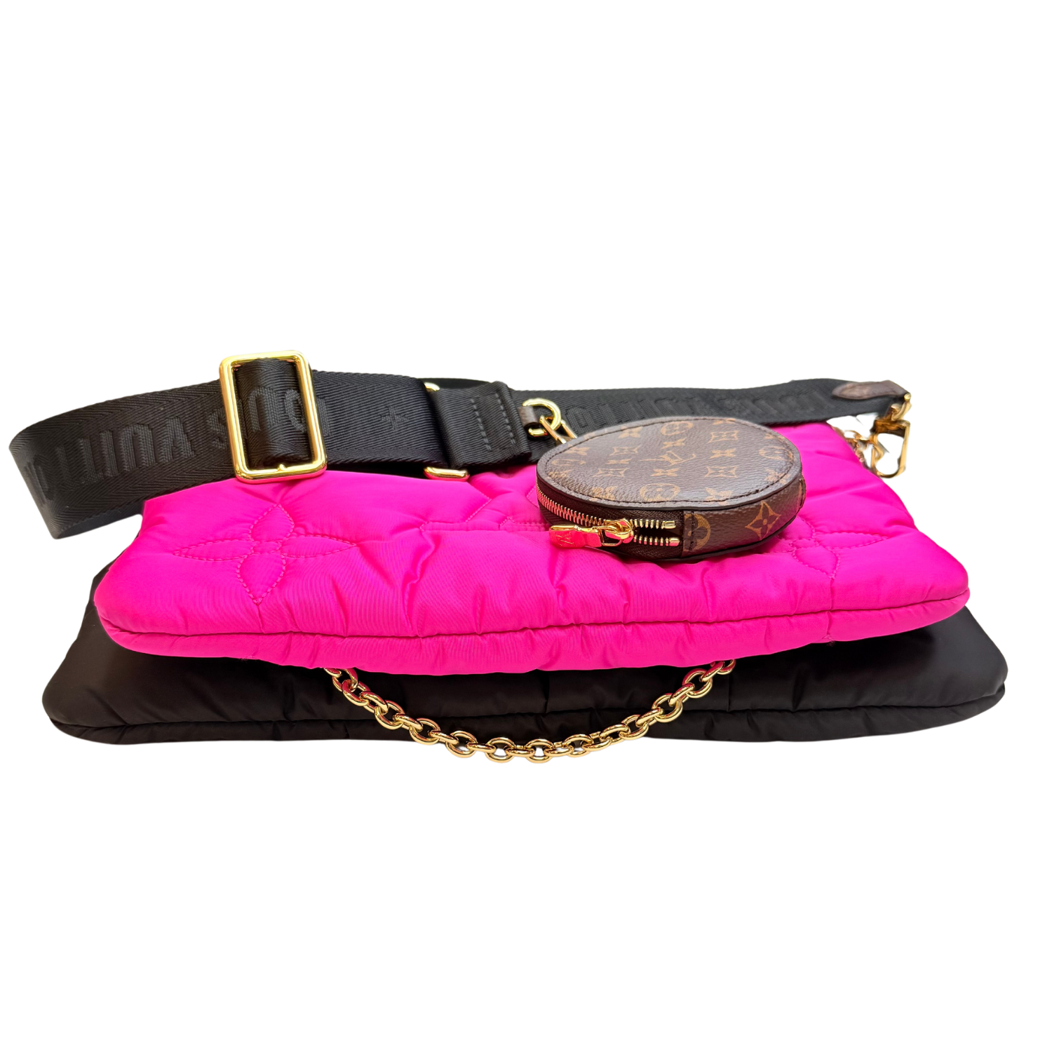 Louis Vuitton Monogram Maxi Pillow Multi Pochette Pink and Black