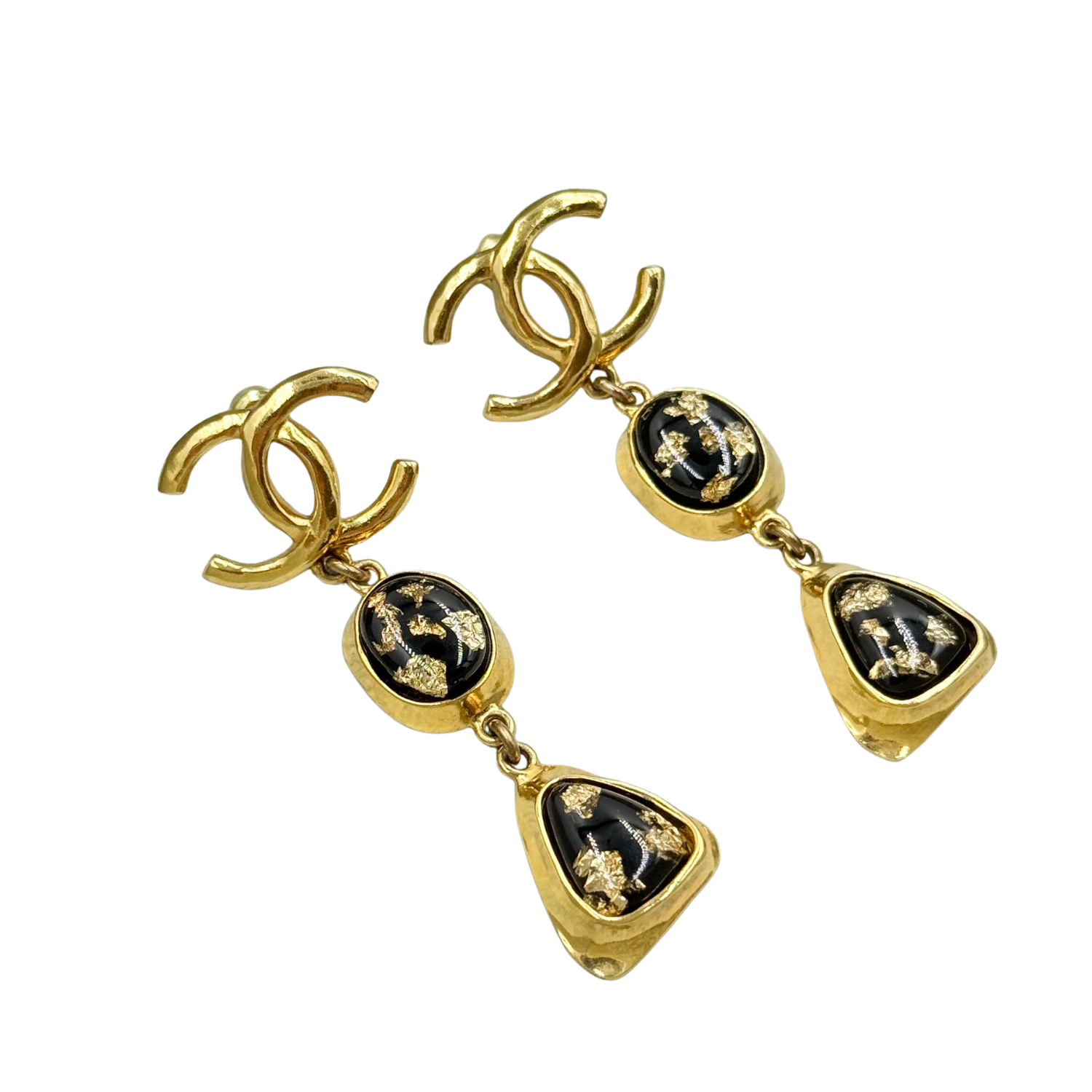 Chanel Medium Resin CC Drop Earrings