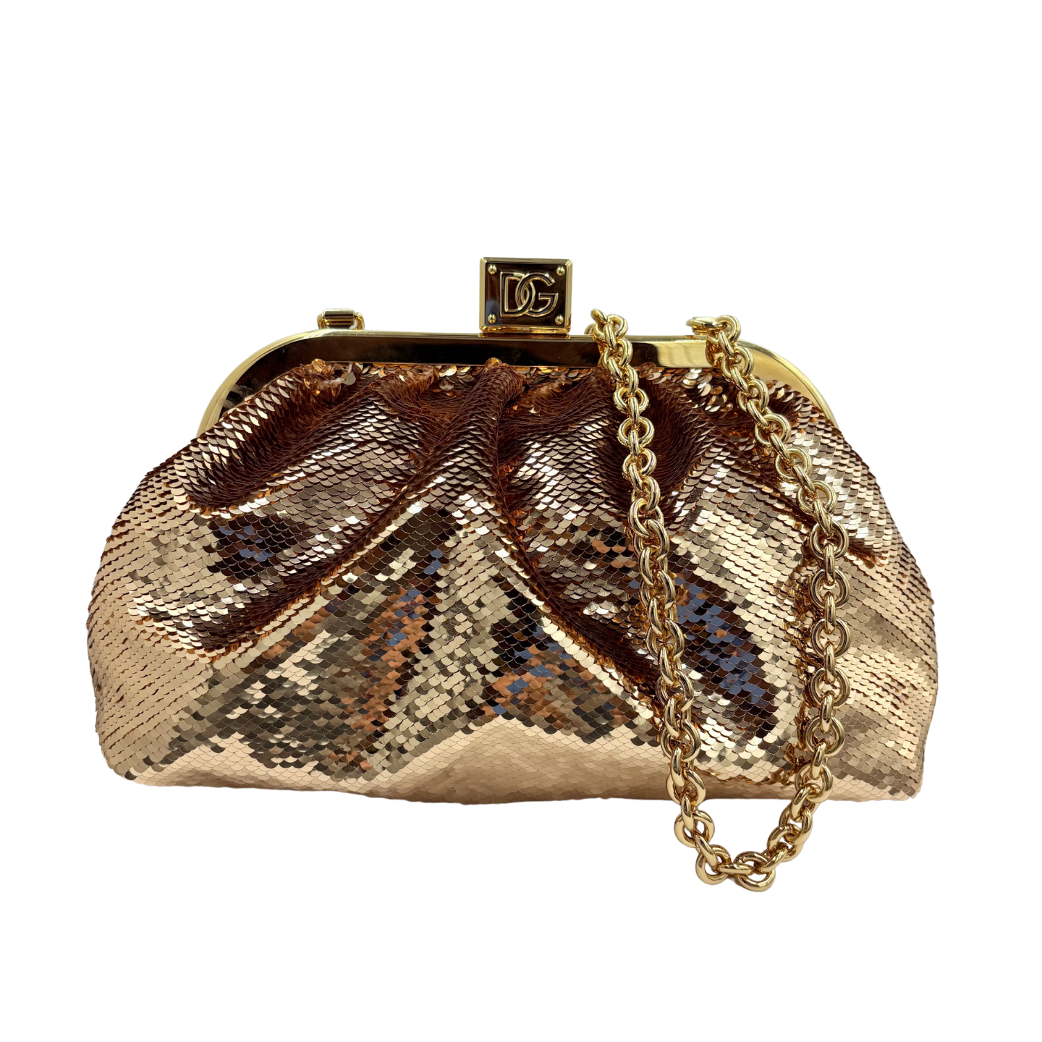 Dolce & Gabbana Sequined Maria Clutch Gold