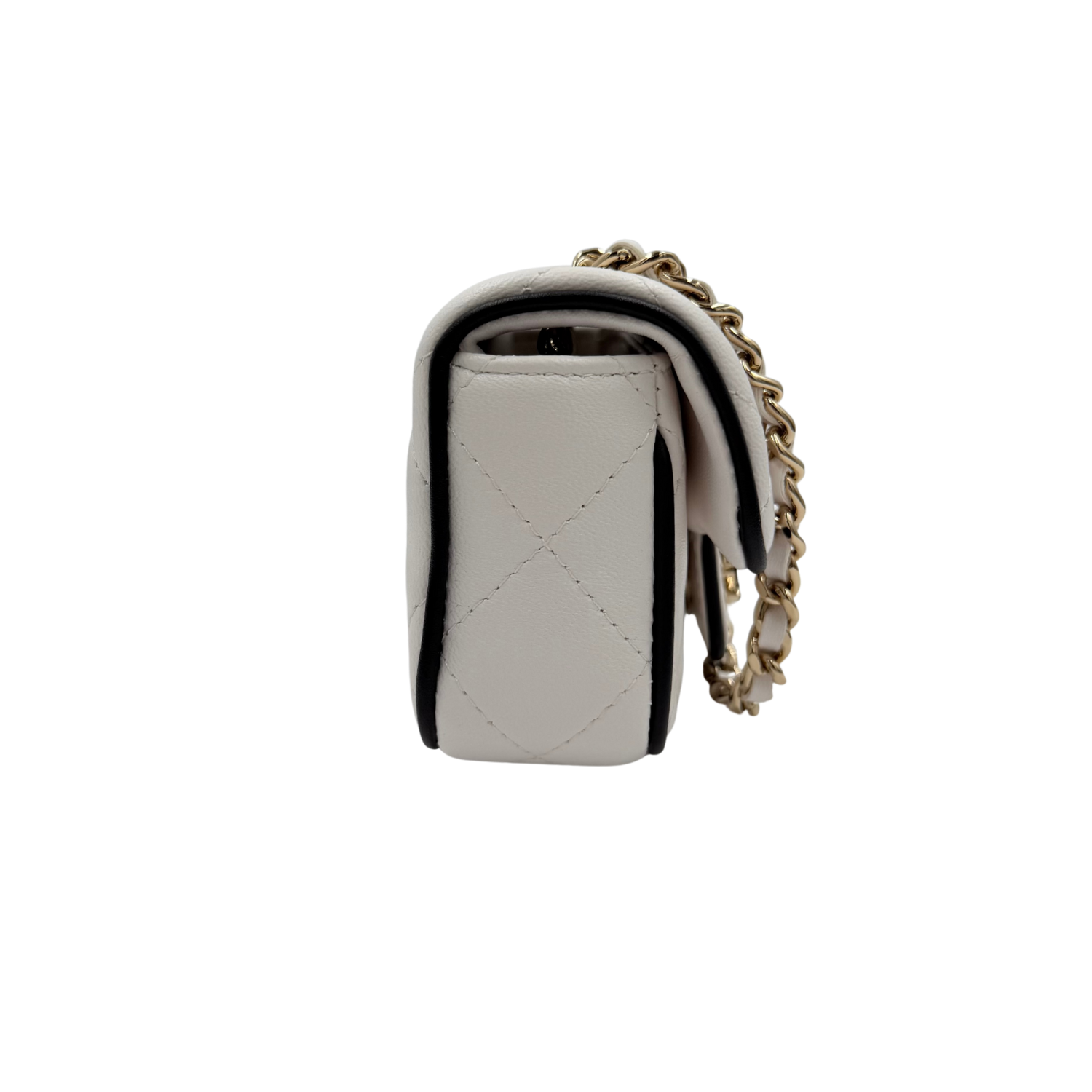Chanel Mini Graphic Frame Flap Crossbody Bag White and Black
