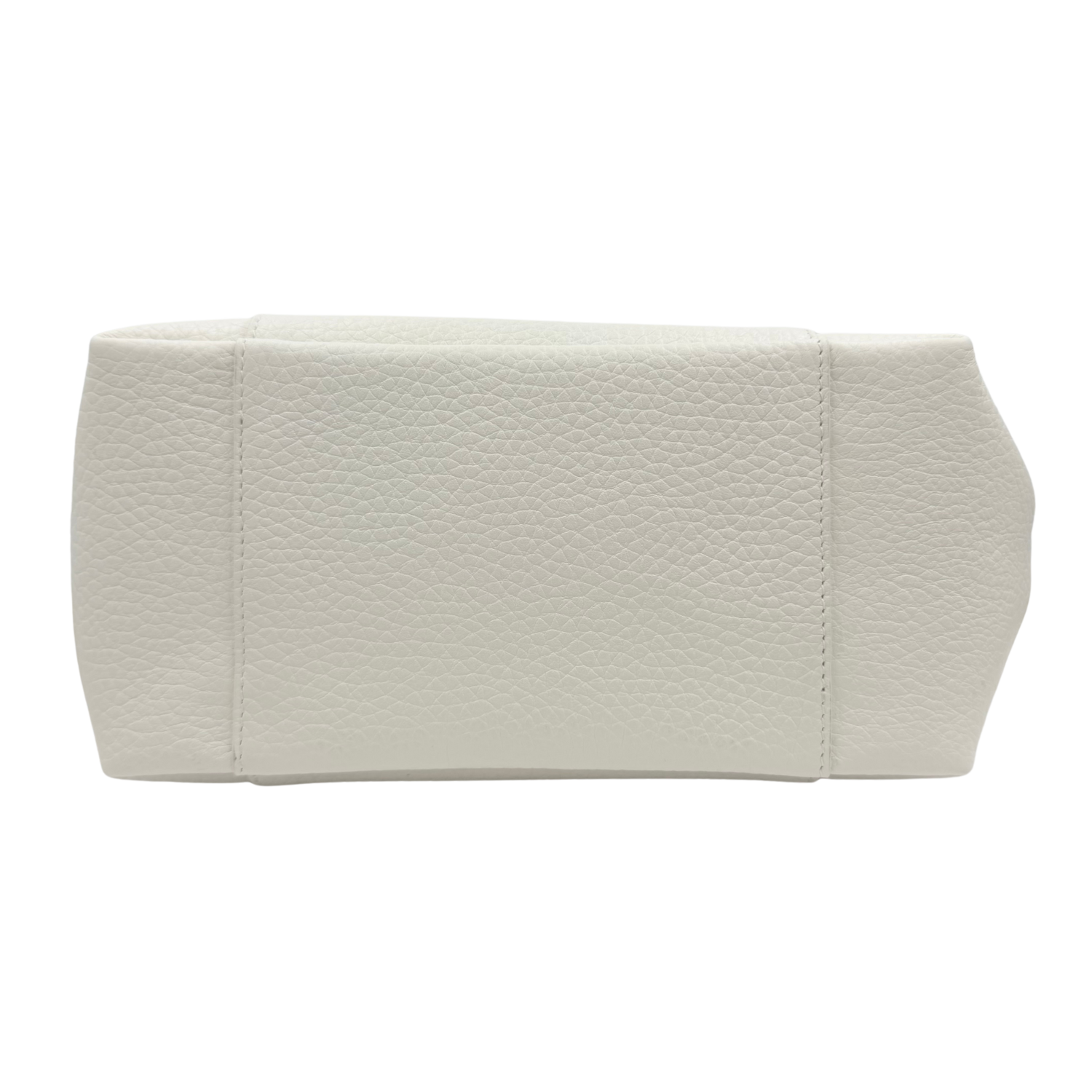 Christian Dior Small Leather Signature Bucket Bag Off White