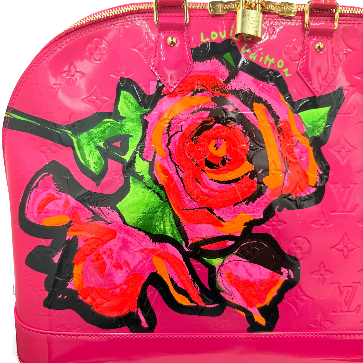 Louis Vuitton Limited Edition Stephen Sprouse Monogram Vernis Alma Roses MM