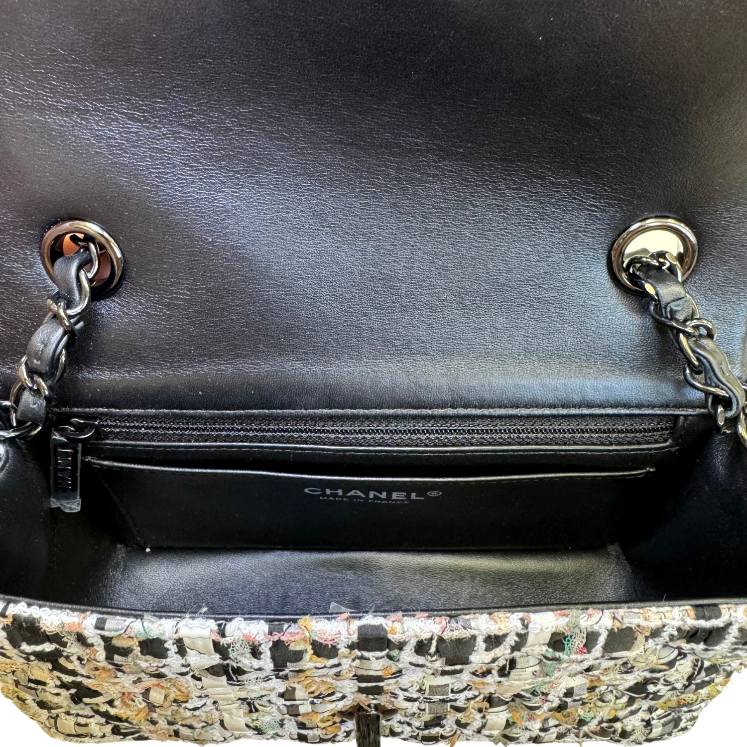 Chanel Tweed Mini Flap Bag 2022 Black White