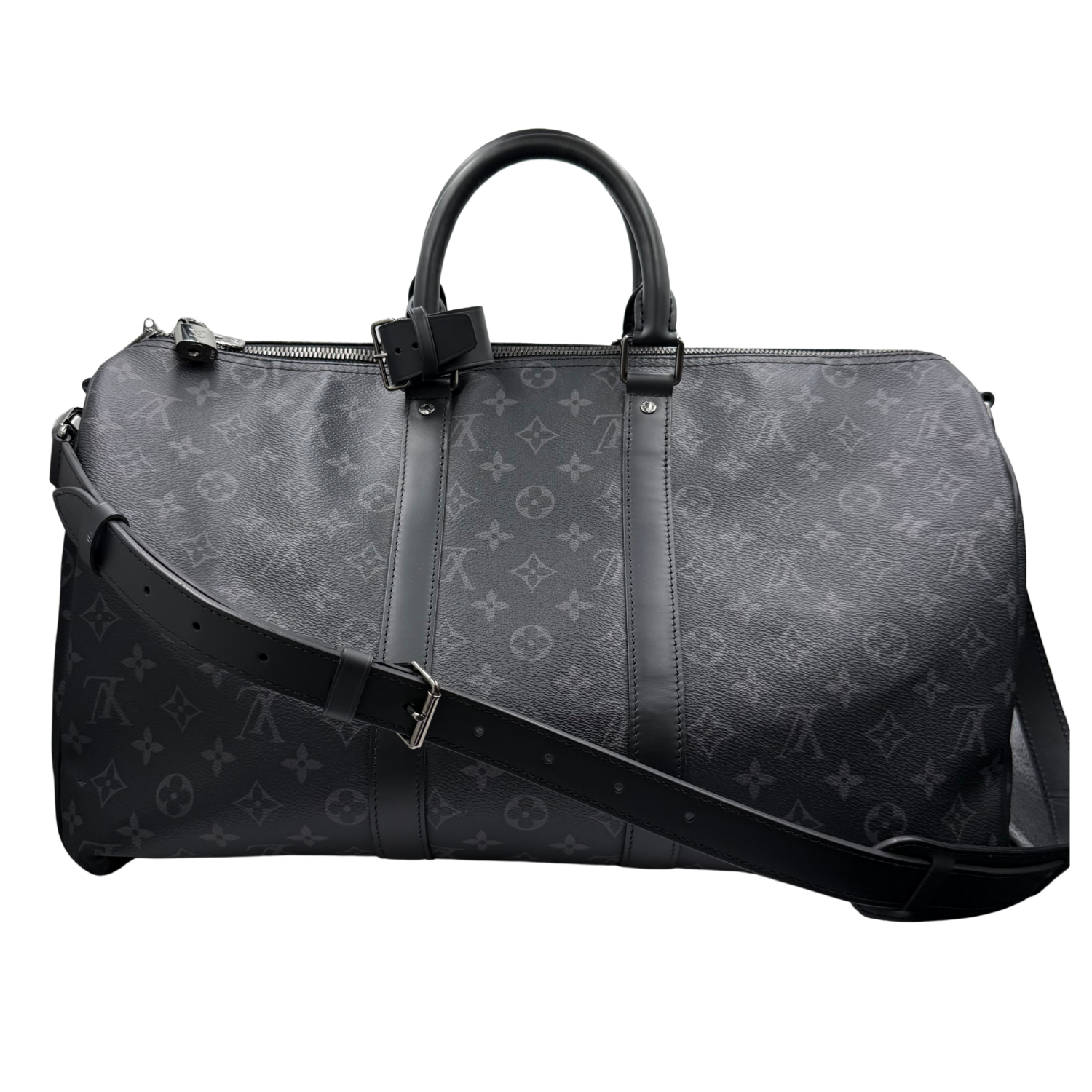 Louis Vuitton LV Monogram Eclipse Keepall Bandoulière 45 Black Out