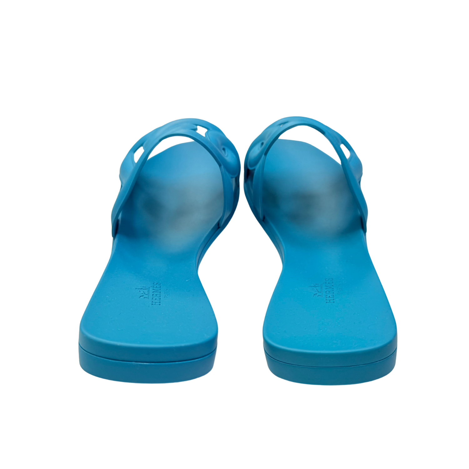 Hermès Aloha Rubber Slides Blue