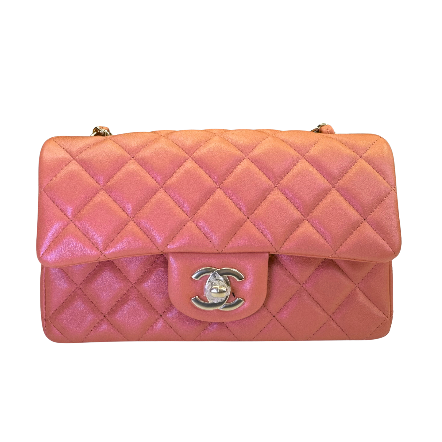 Chanel Classic Single Flap Bag Quilted Leather Mini Pink