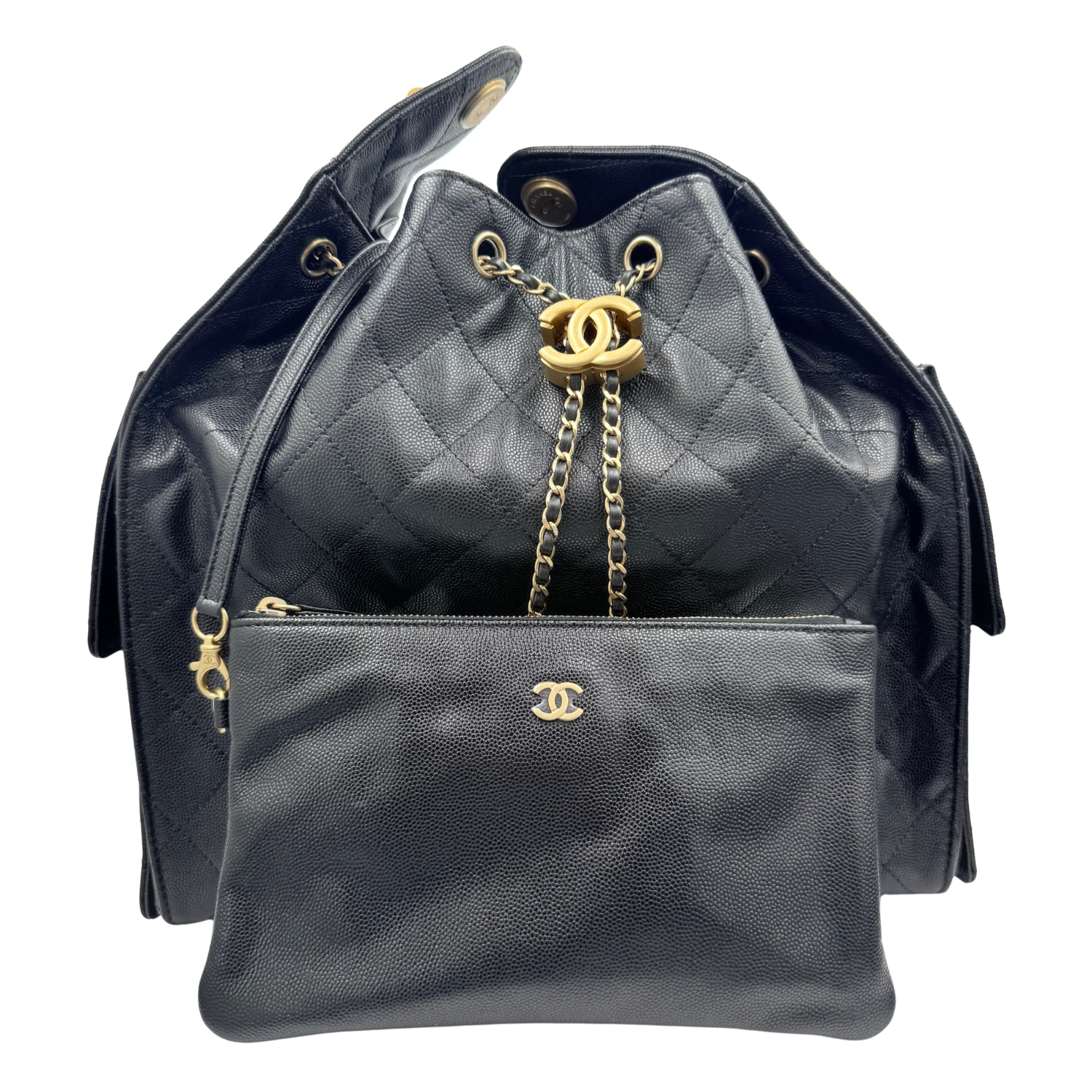 Chanel 25 Large Hobo Handbag Black