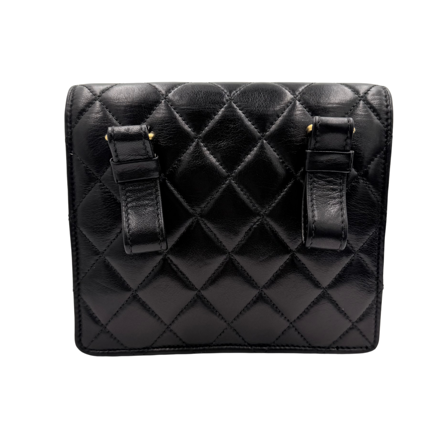Chanel Vintage Quilted Lambskin Belt Bag Black