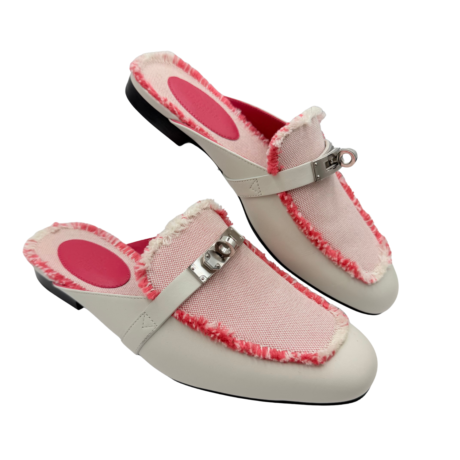 Hermès Oz Mule Beige Glaise / Framboise