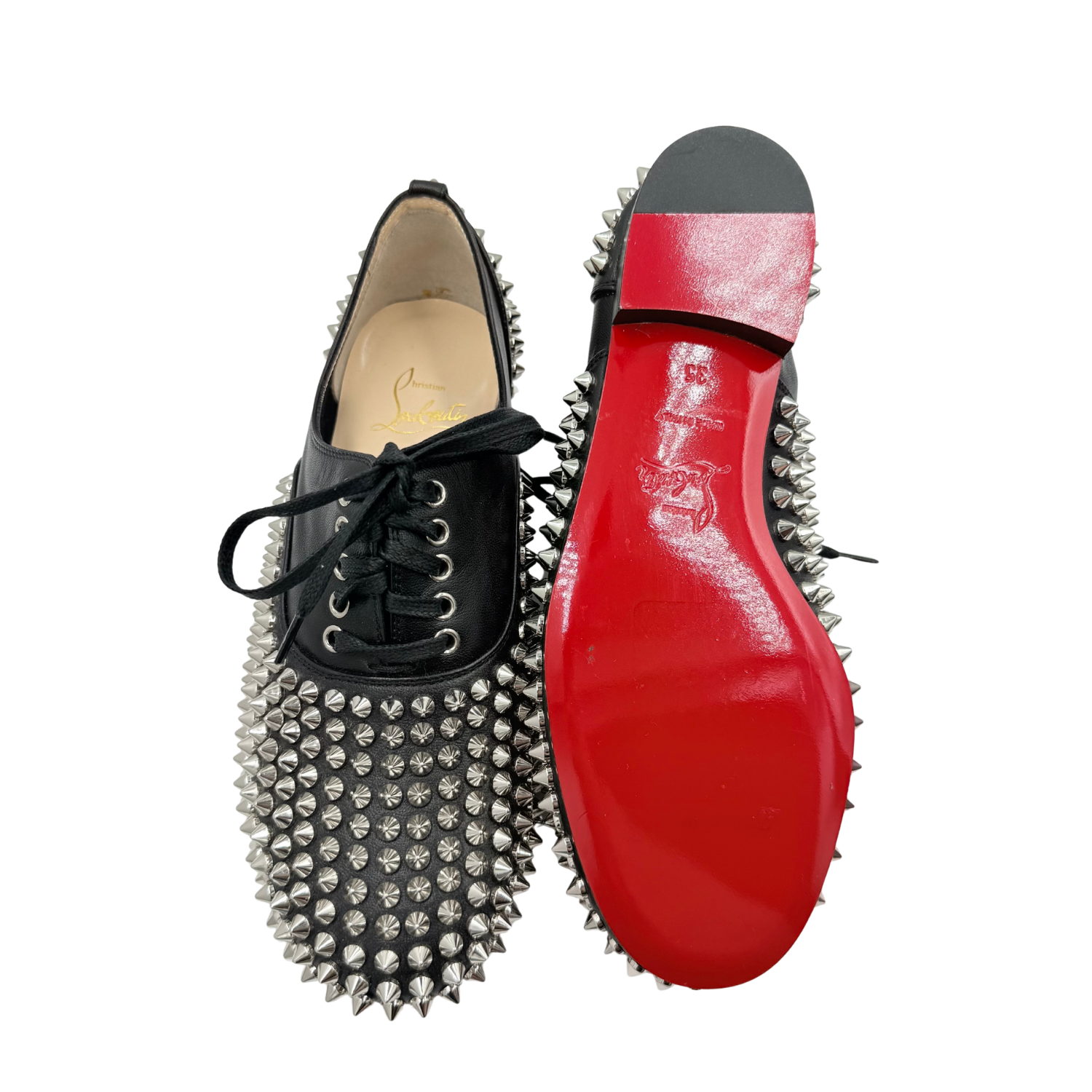 Christian Louboutin Freddy Spikes Oxfords Black