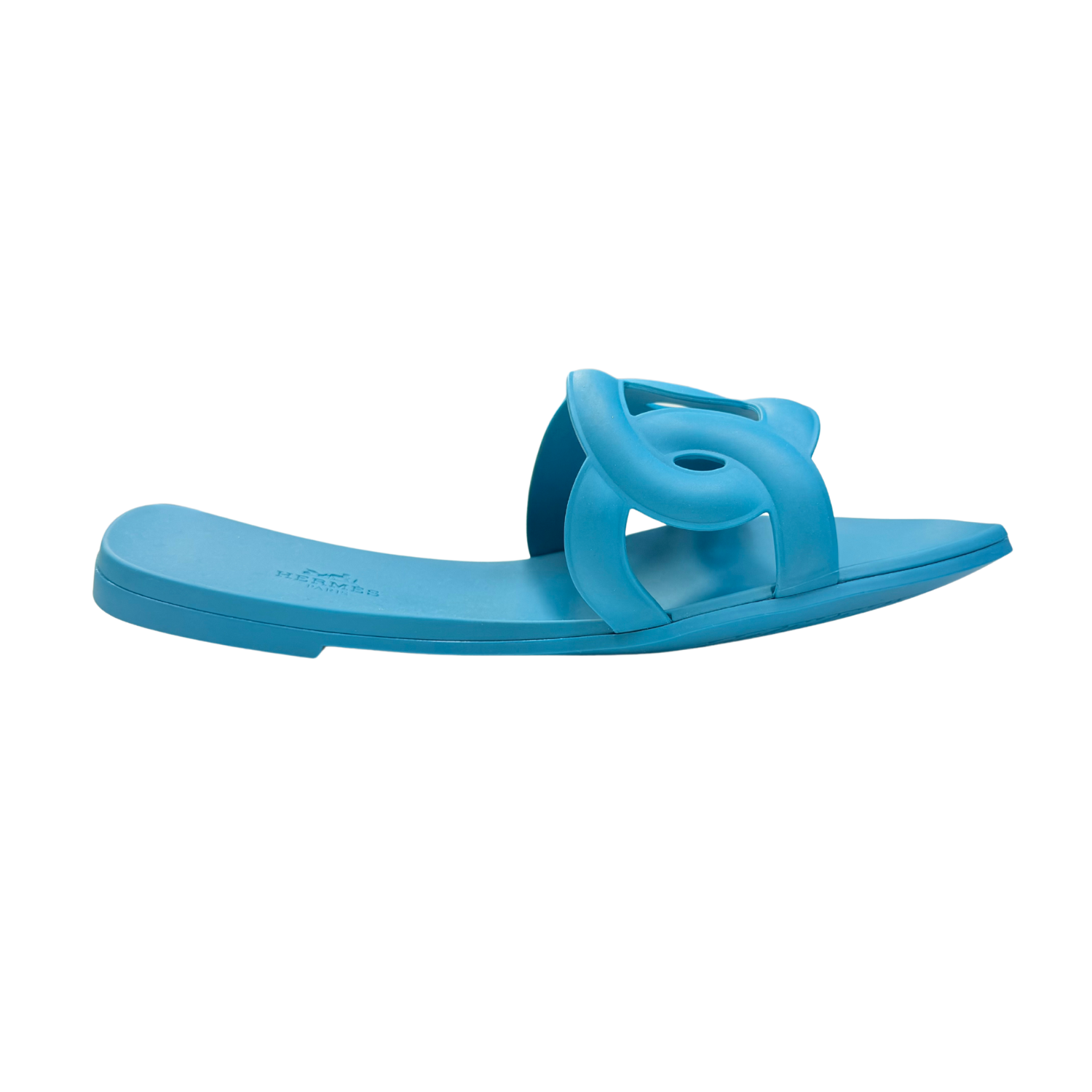 Hermès Aloha Rubber Slides Blue