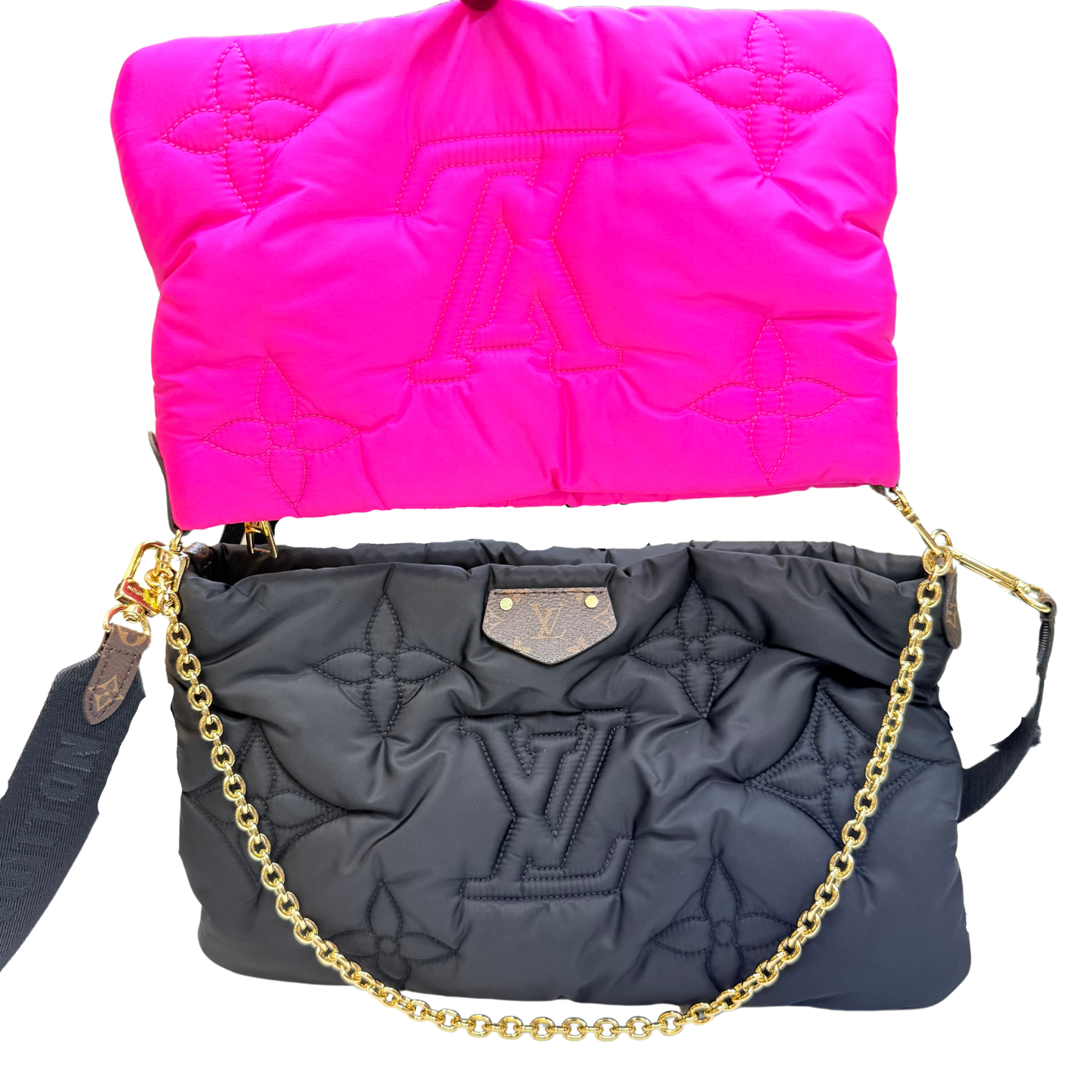 Louis Vuitton Monogram Maxi Pillow Multi Pochette Pink and Black