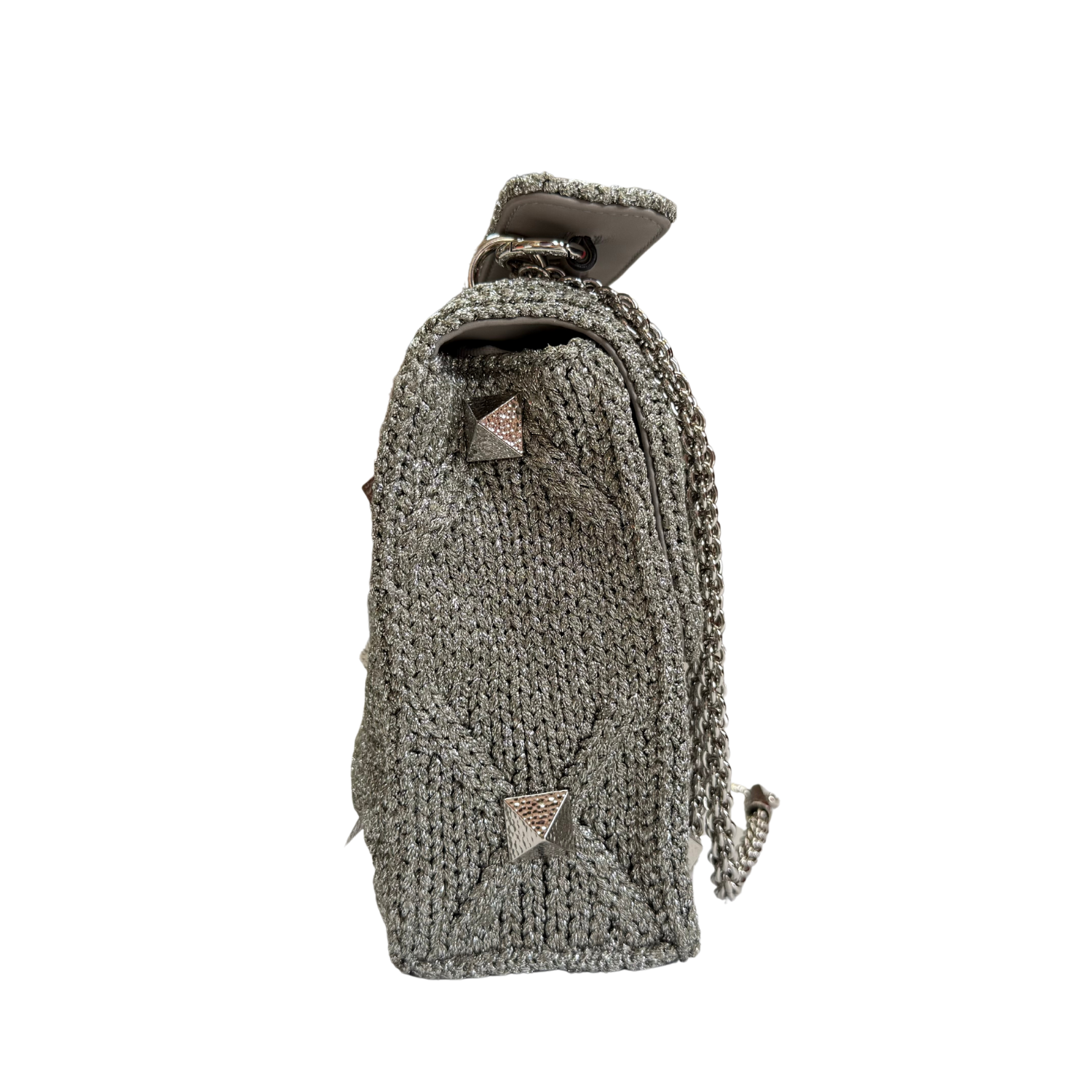 Valentino Knit Roman Stud Shoulder Bag