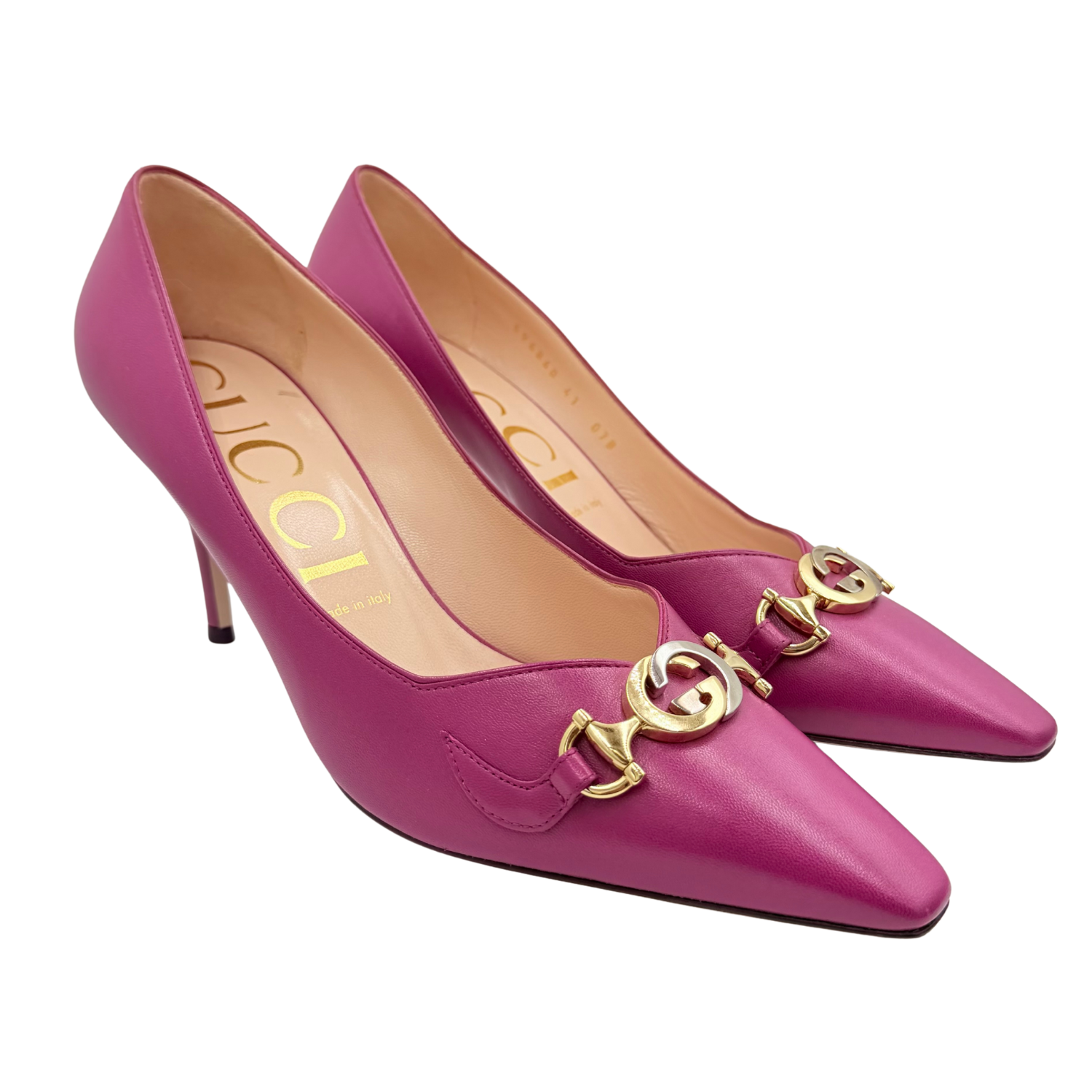 Gucci GG Zumi Leather Pump Magenta
