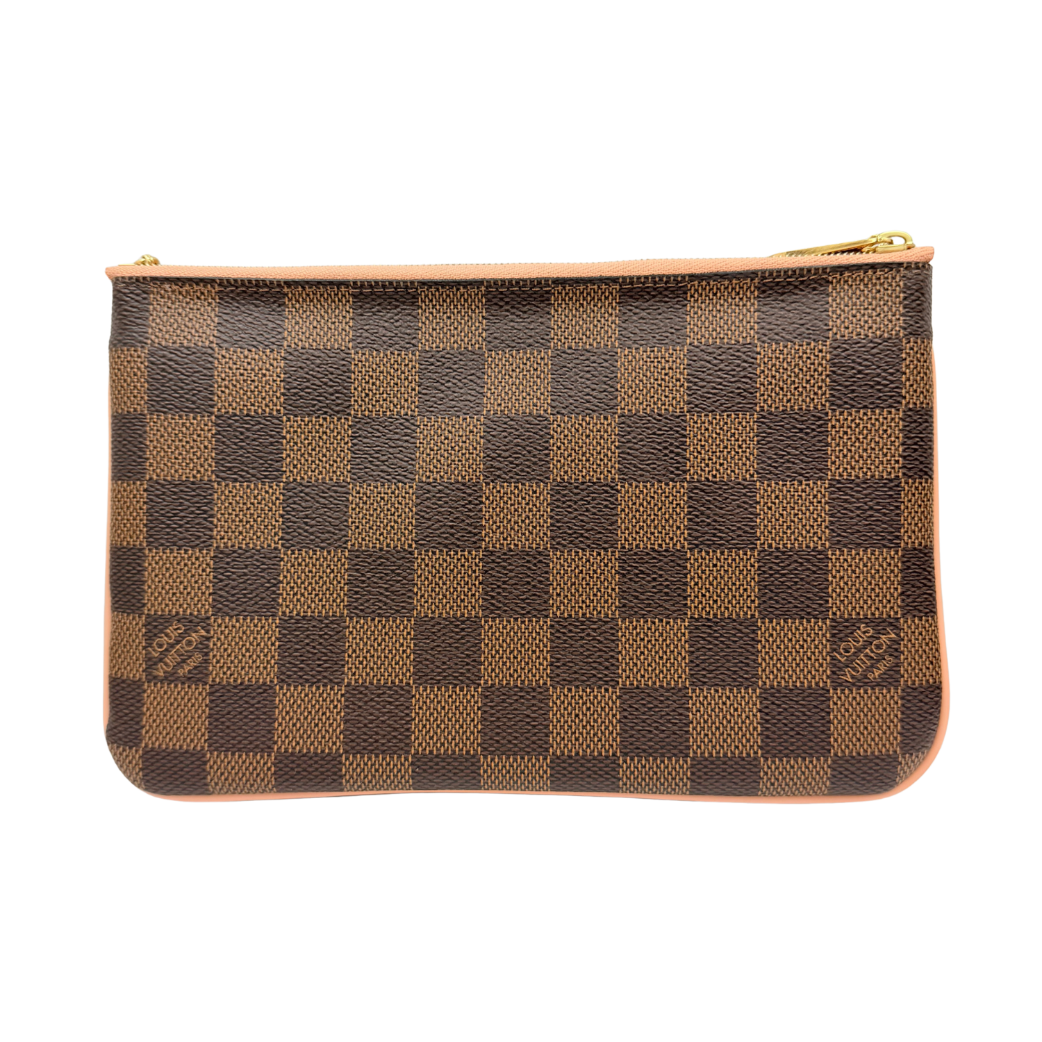 Louis Vuitton Damier Ebene Double Zip Pochette Brown