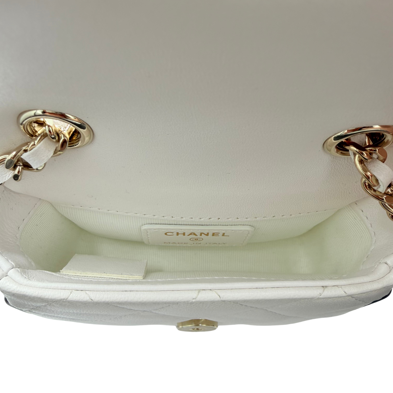 Chanel Mini Graphic Frame Flap Crossbody Bag White and Black