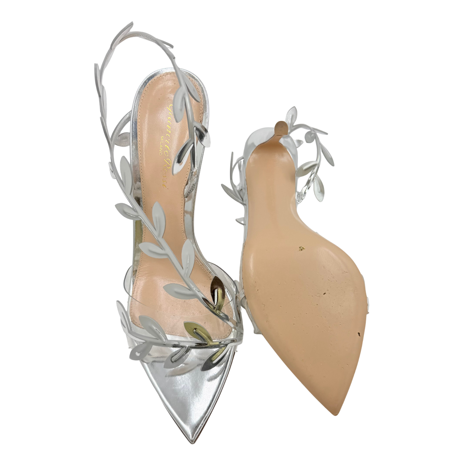 Gianvito Rossi Flavia 105MM Heeled Sandals Silver