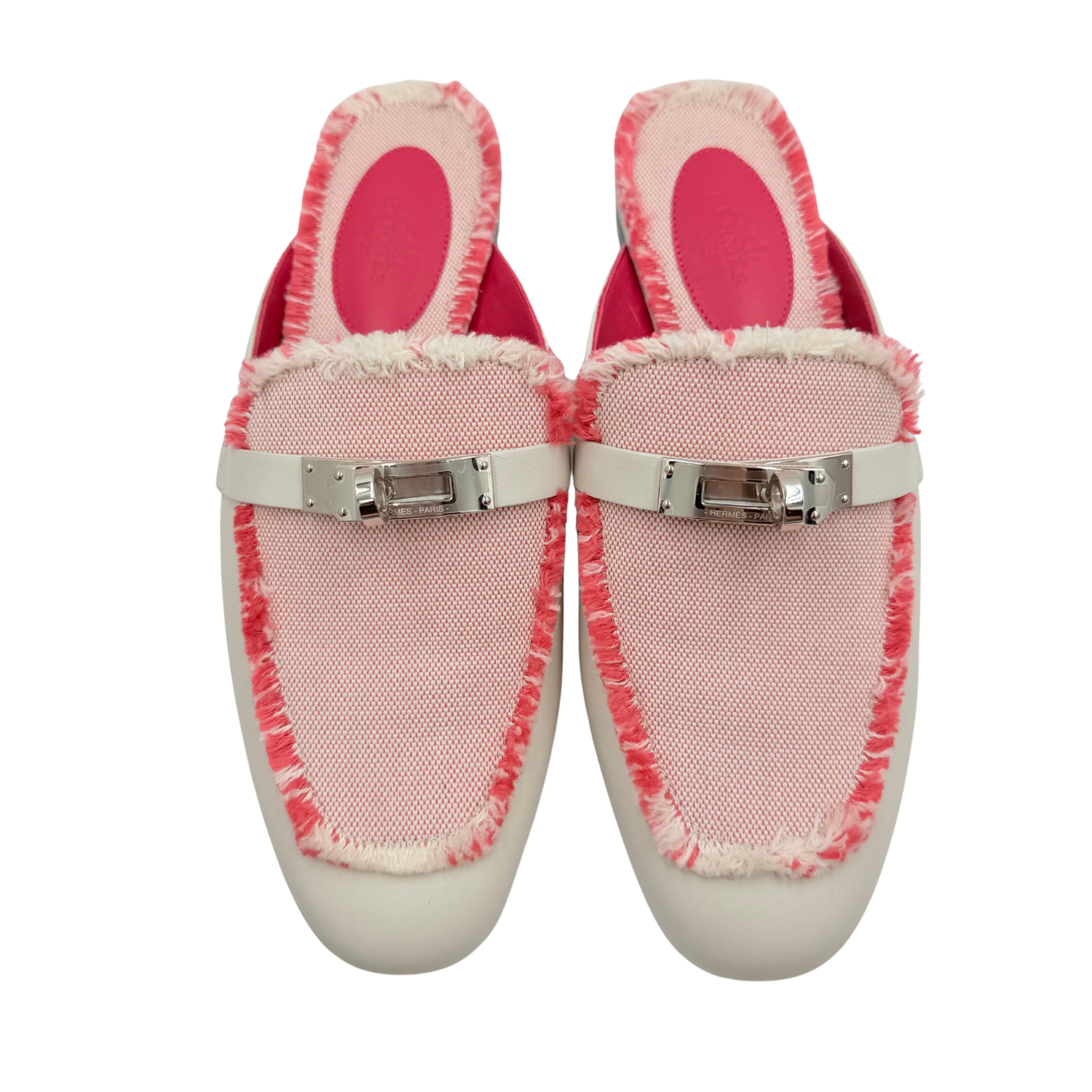 Hermès Oz Mule Beige Glaise / Framboise