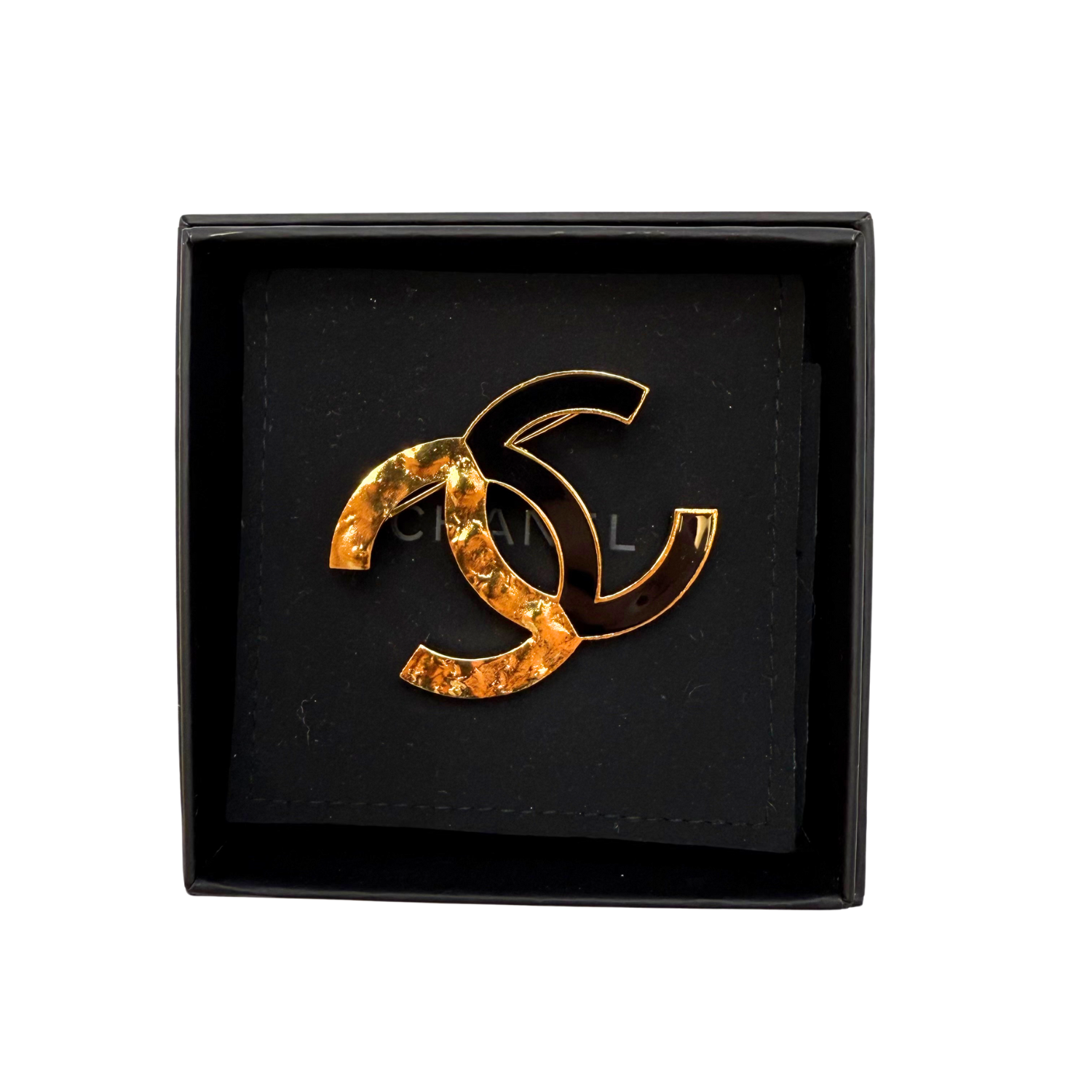 Chanel CC Pin Brooch Two Tone