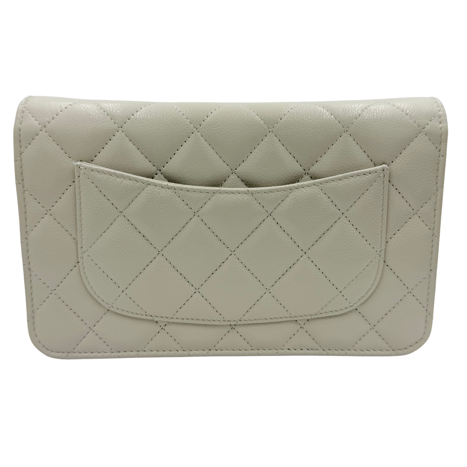 Chanel Classic Quilted Wallet On Chain Light Gray