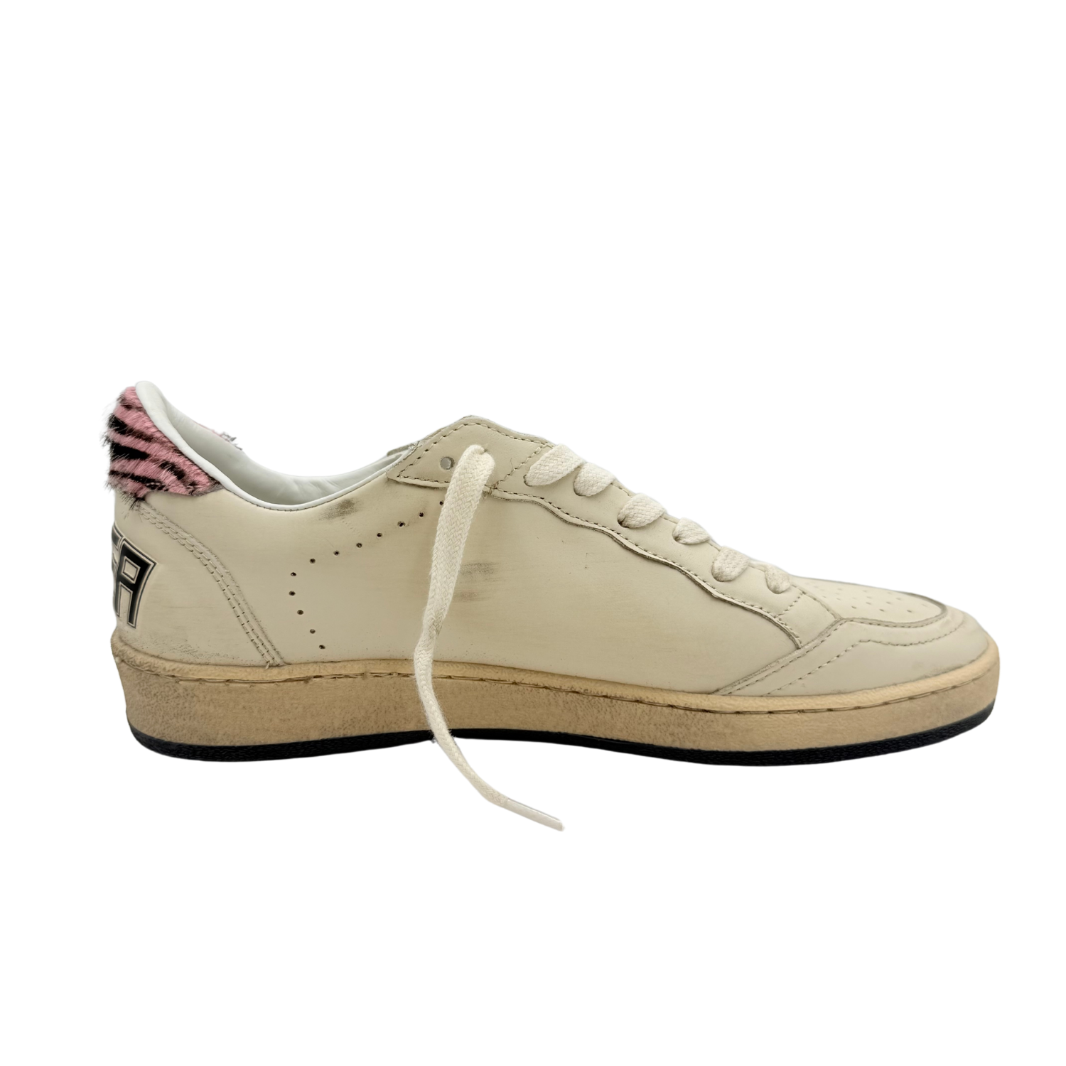 Golden Goose Ball Star LTD Fur Sneakers Cream