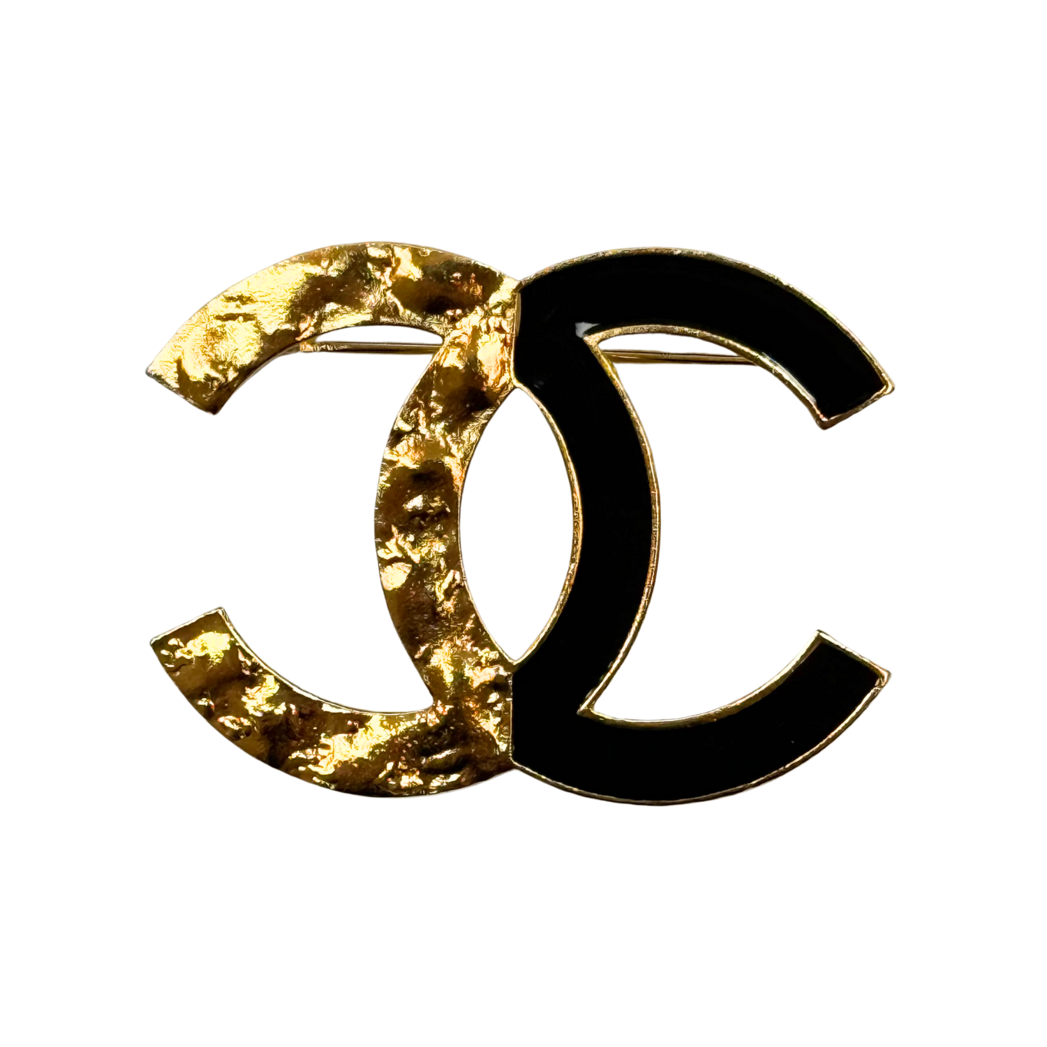 Chanel CC Pin Brooch Two Tone