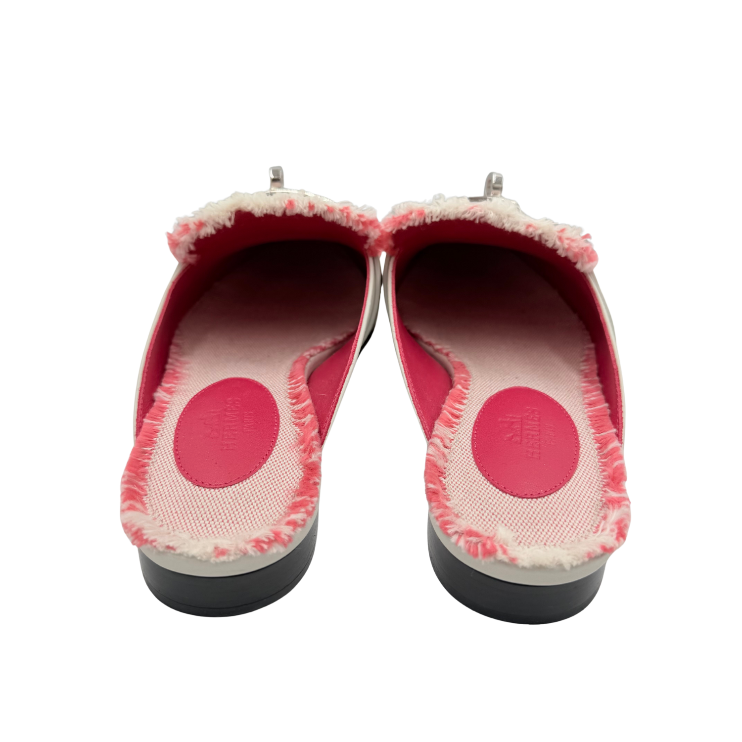 Hermès Oz Mule Beige Glaise / Framboise