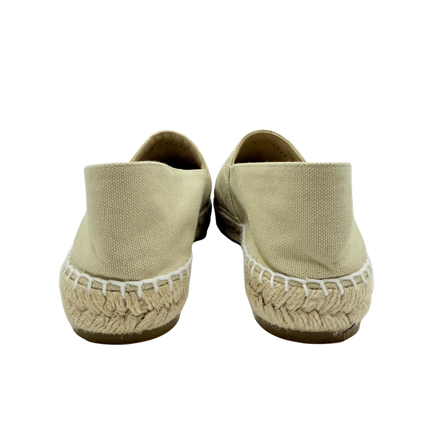 Chanel CC Fabric Biarritz Espadrilles White Beige