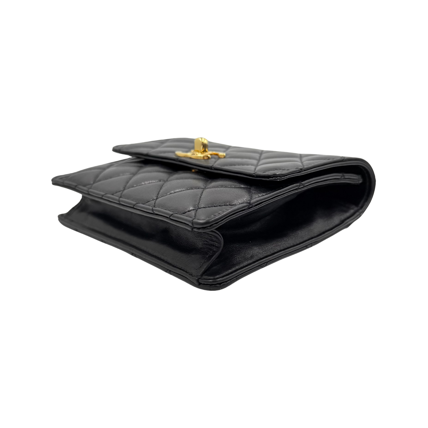 Chanel Vintage Quilted Lambskin Belt Bag Black