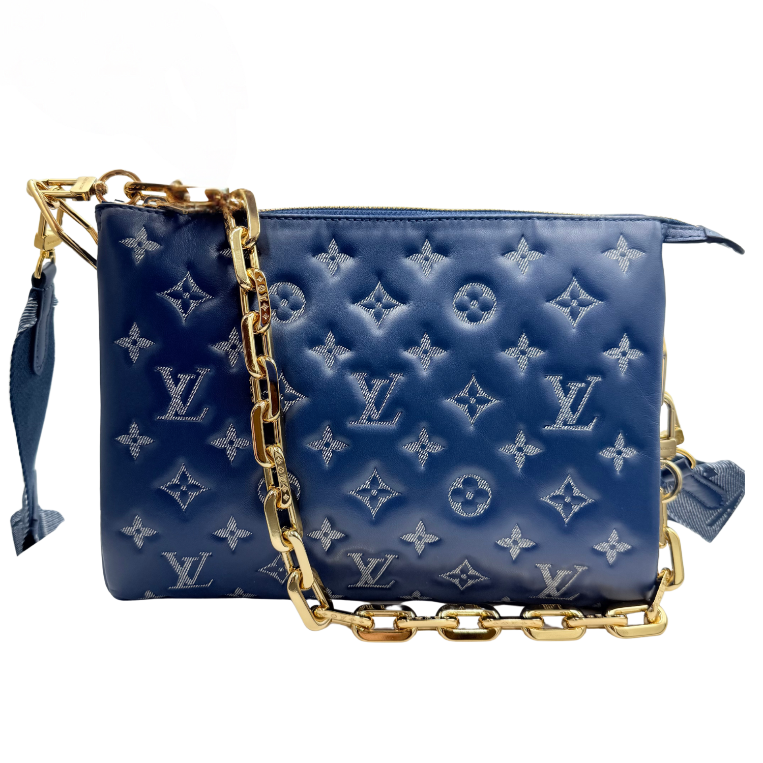 Louis Vuitton Embossed Coussin PM Denim Bleu