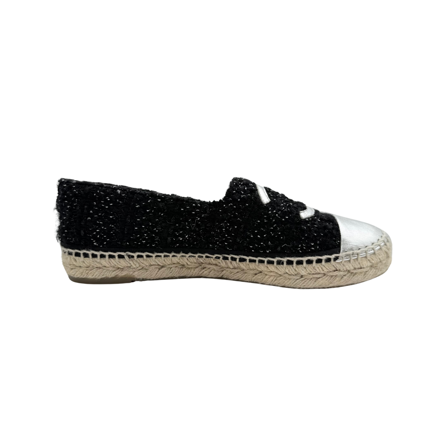Chanel CC Espadrilles Black & Silver