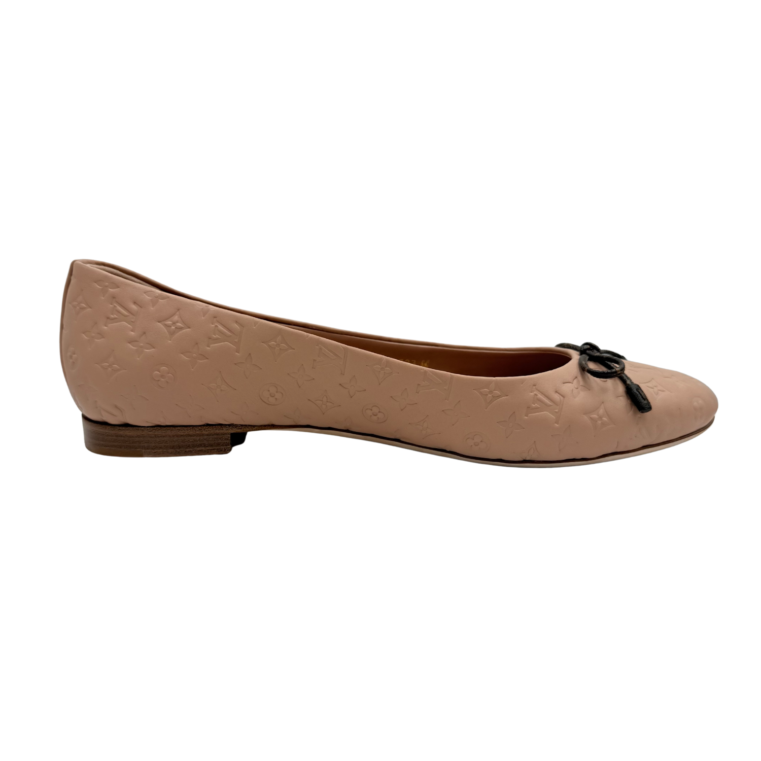 Louis Vuitton Monogram Embossed Nina Ballet Flats Tan