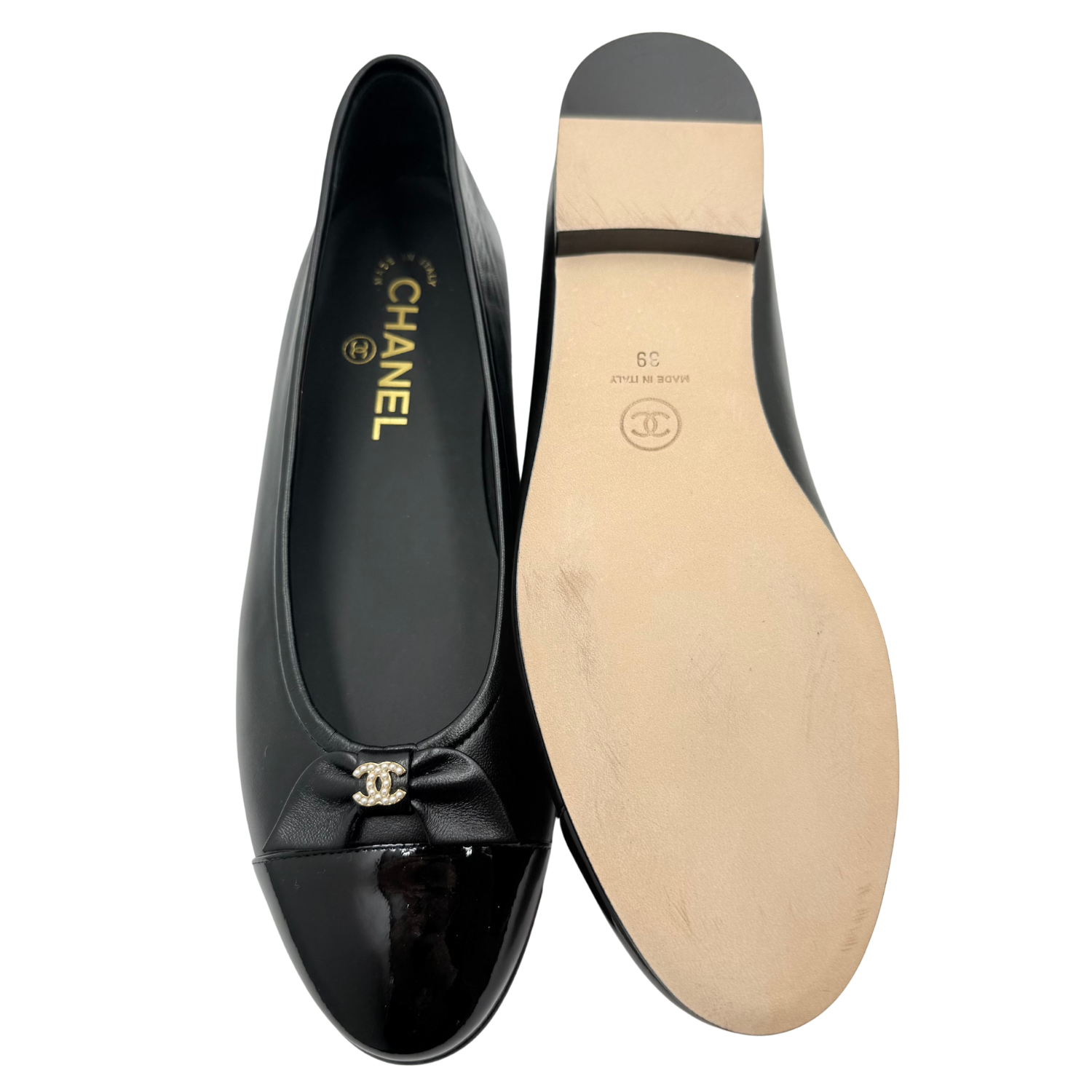Chanel Interlocking CC Ballet Flats Black