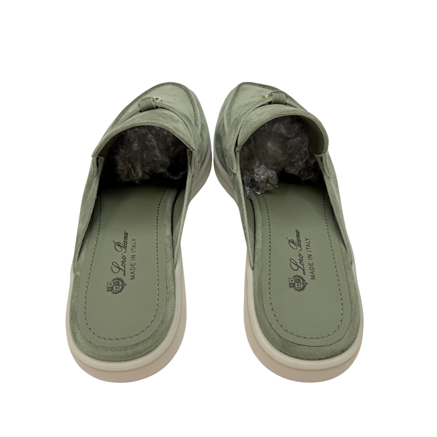 Loro Piana Babouche Charms Walk Loafer Tea Room Green
