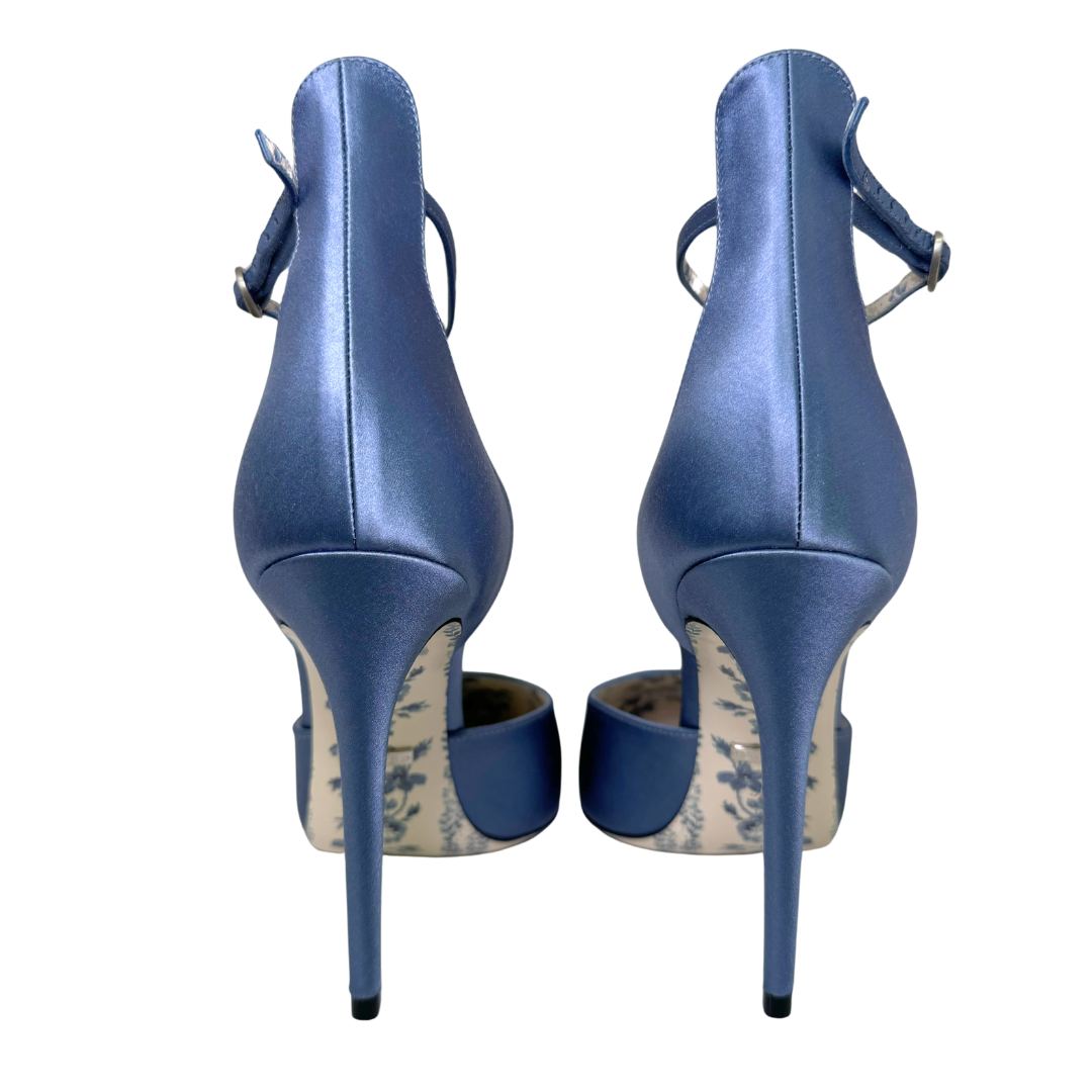 Gucci D'Orsay Crystal Blue Heels