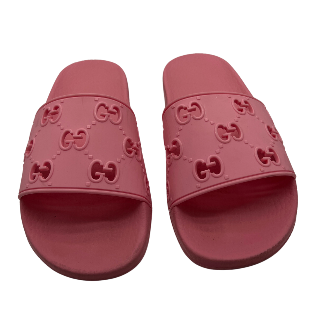 Gucci Pink Rubber Slides
